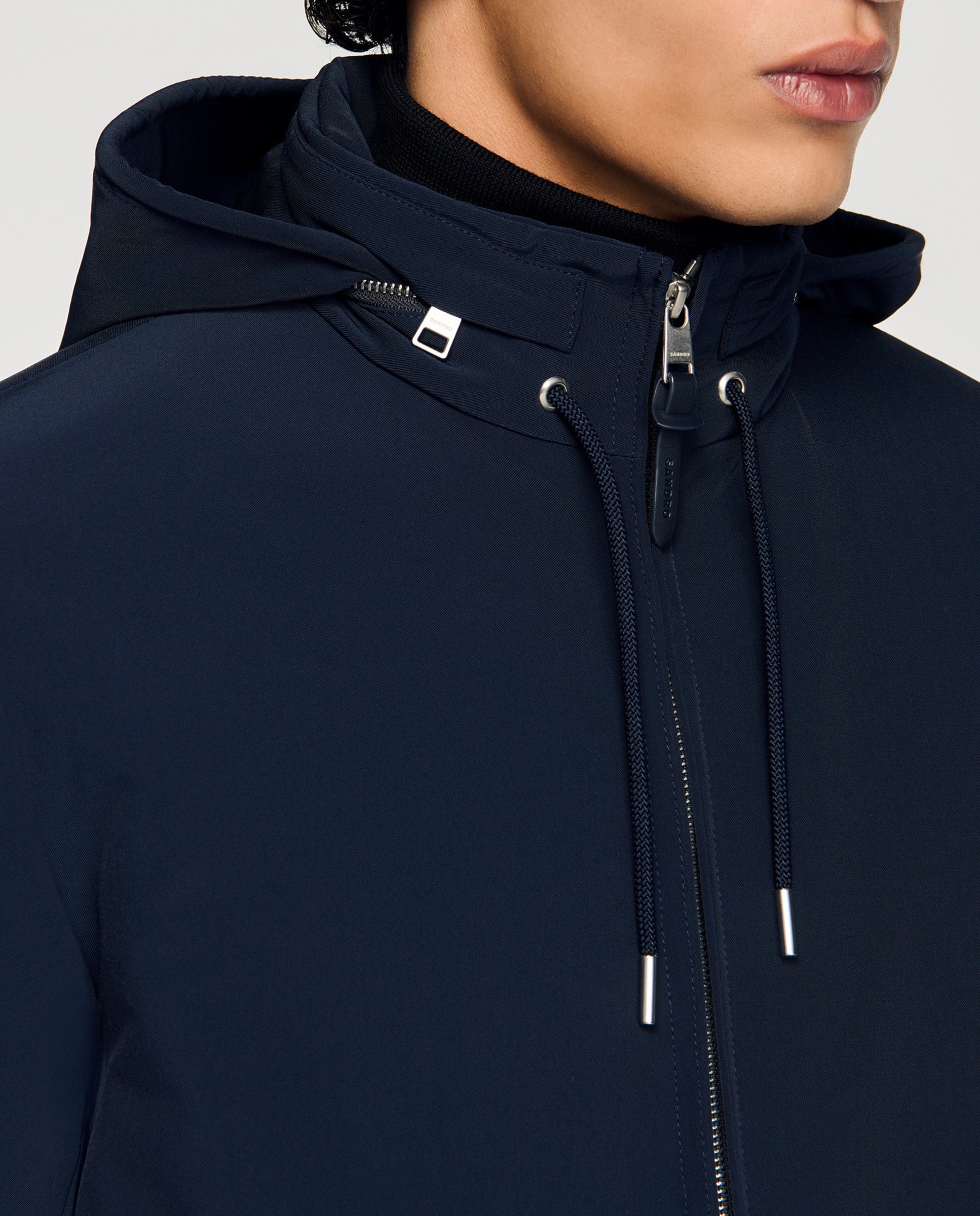 Cazadora bomber de hombre con cremallera y capucha - Sandro - Azul marino Azul marino-6