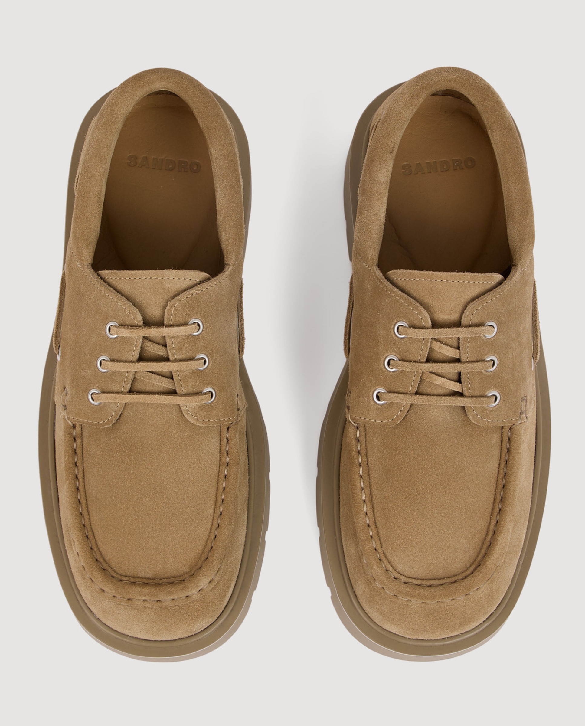 Sandro - Náuticos de hombre de serraje con cordones.