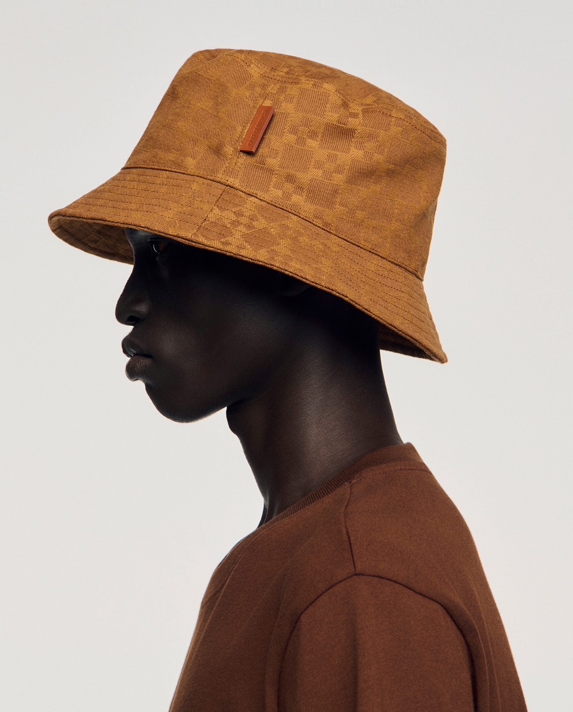 Sombrero de hombre de algodón con parche de cuero - Sandro - Camel Camel-2