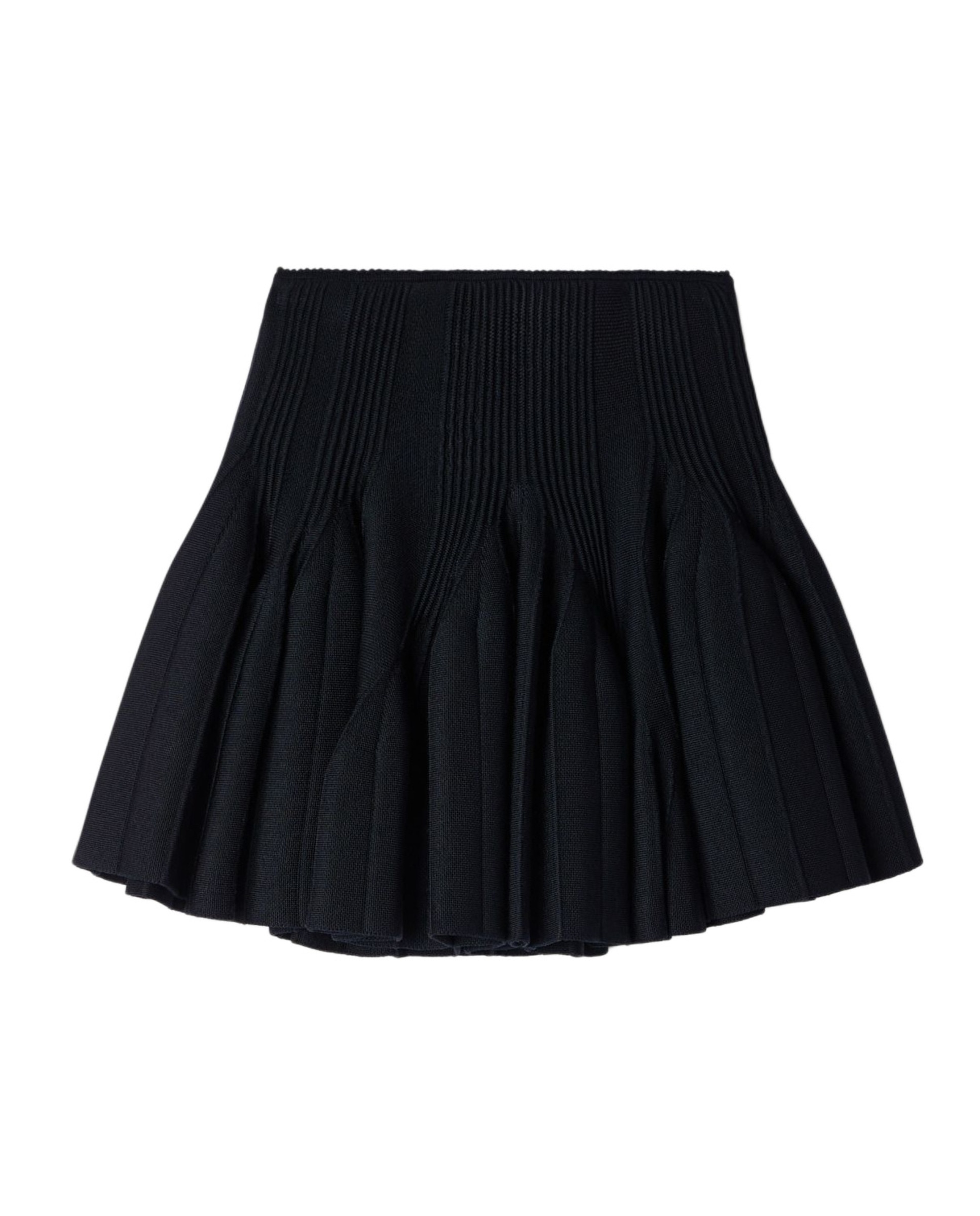 Falda de punto skater corta de talle alto con nesgas - Sandro - Negro Negro-6