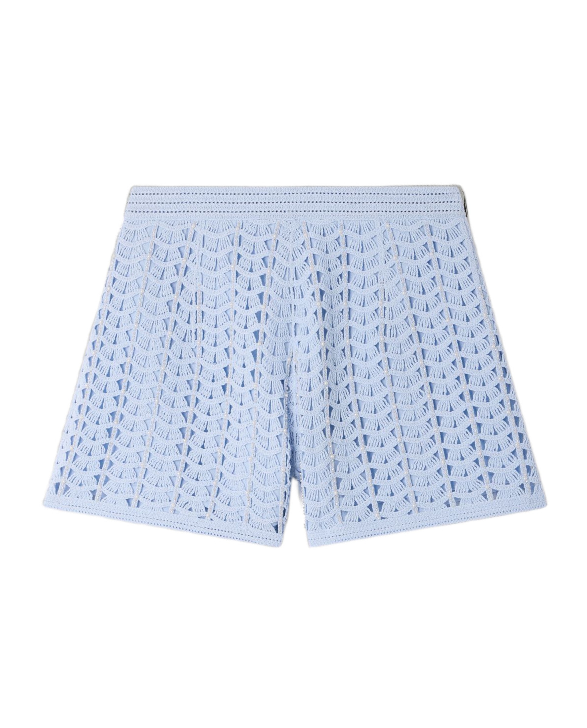 Short de mujer talle alto de ganchillo perlado - Sandro - Azul claro Azul claro-6