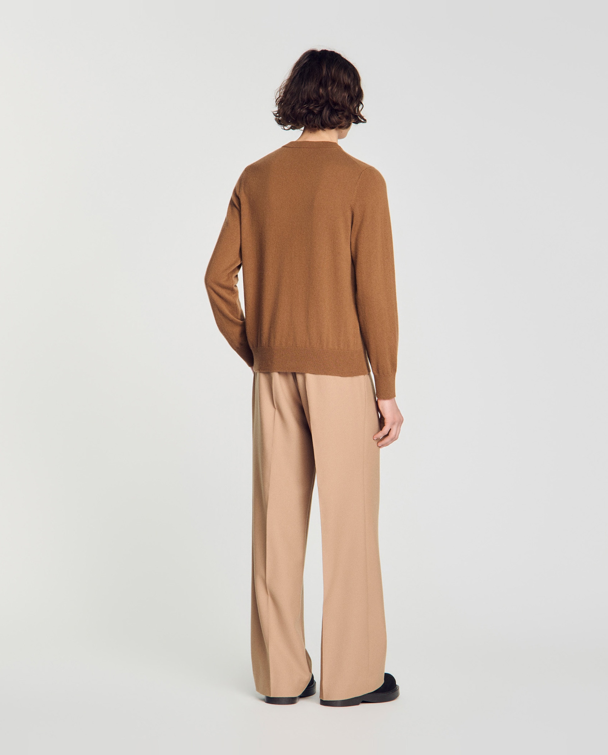 Jersey de hombre de cachemira cuello redondo - Camel Camel-2