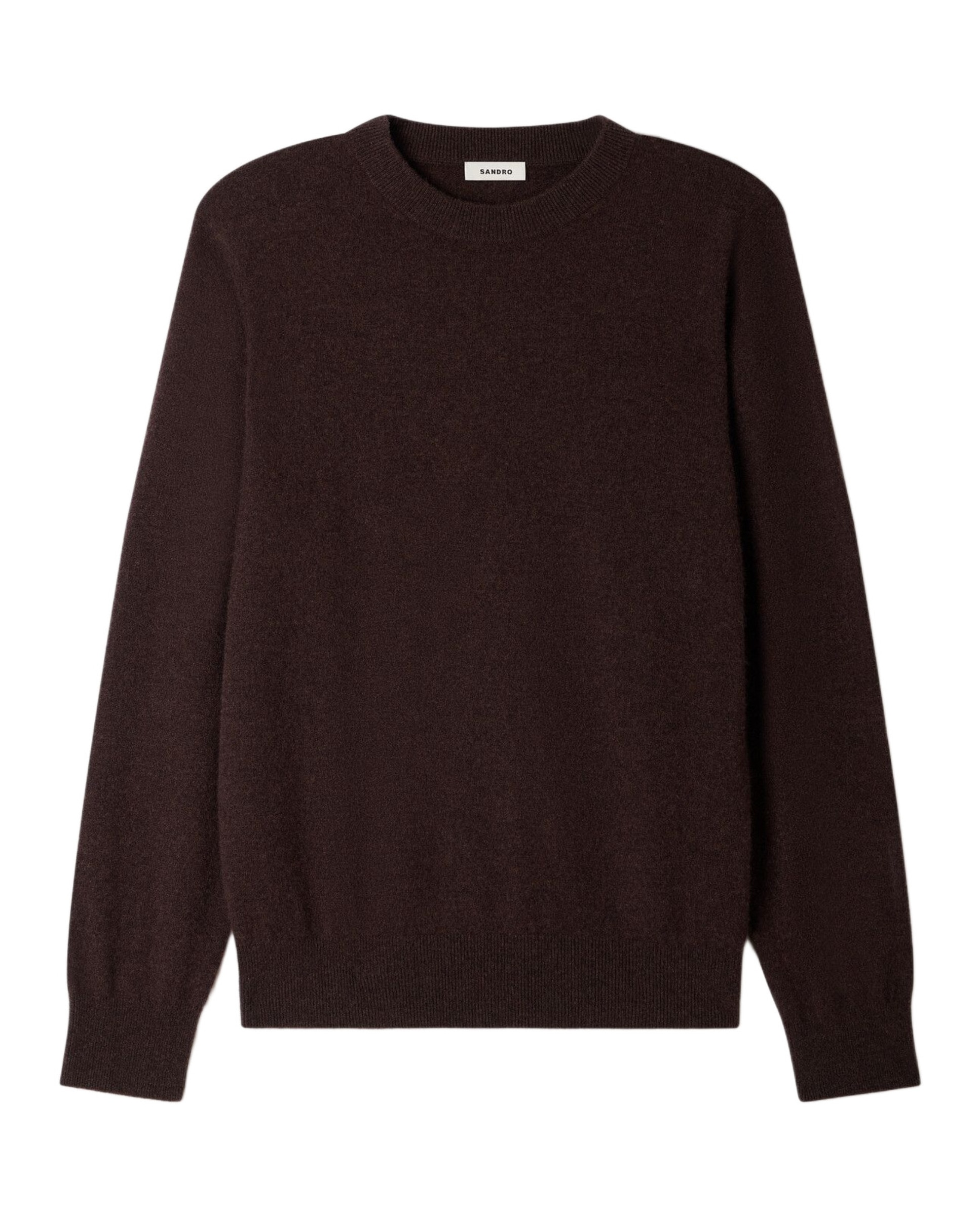 Jersey de hombre de cachemira cuello redondo - Marrón oscuro Marrón oscuro-6