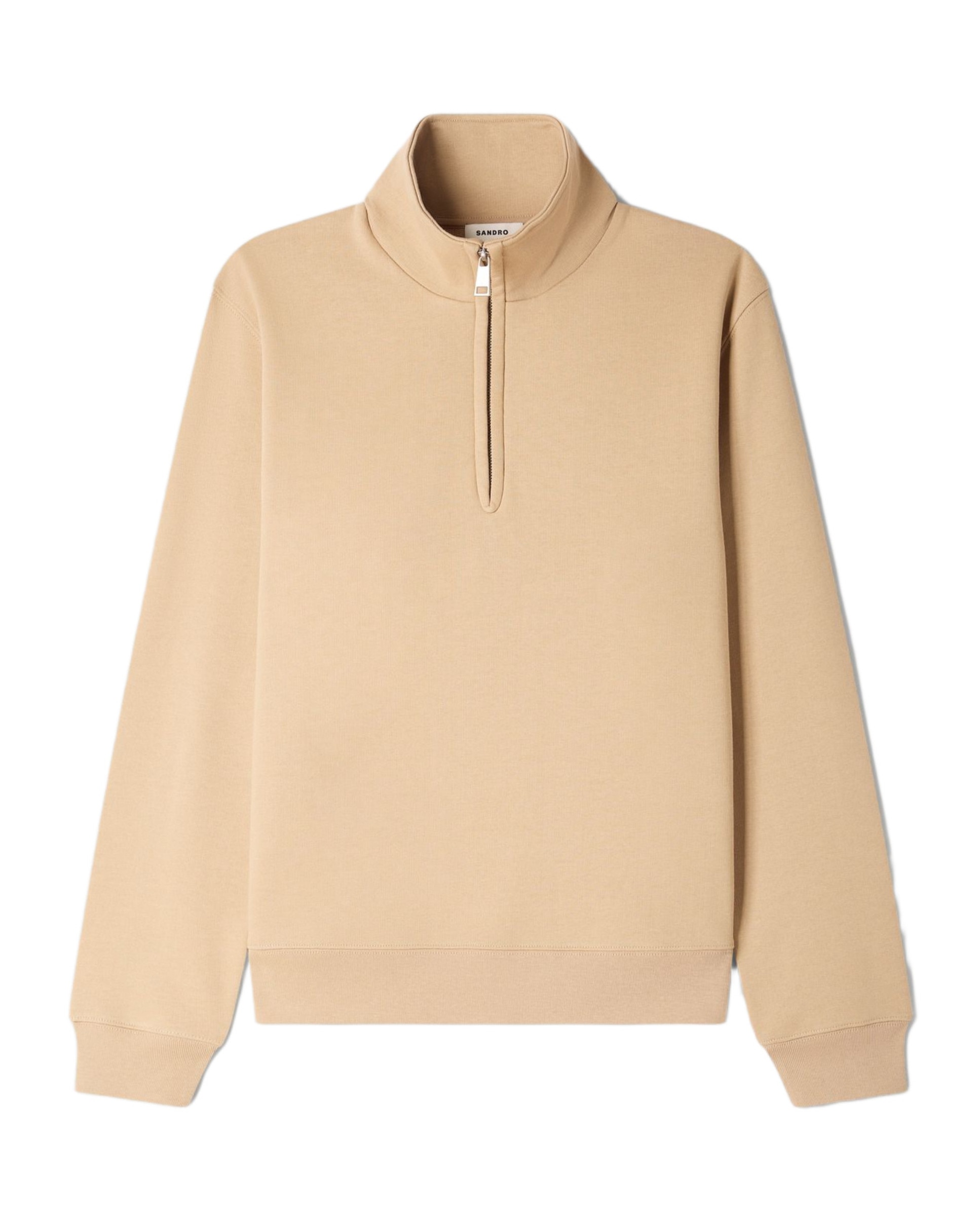 Sudadera con cremallera de hombre de algodón de corte clásico - Sandro - Marrón Marrón-6