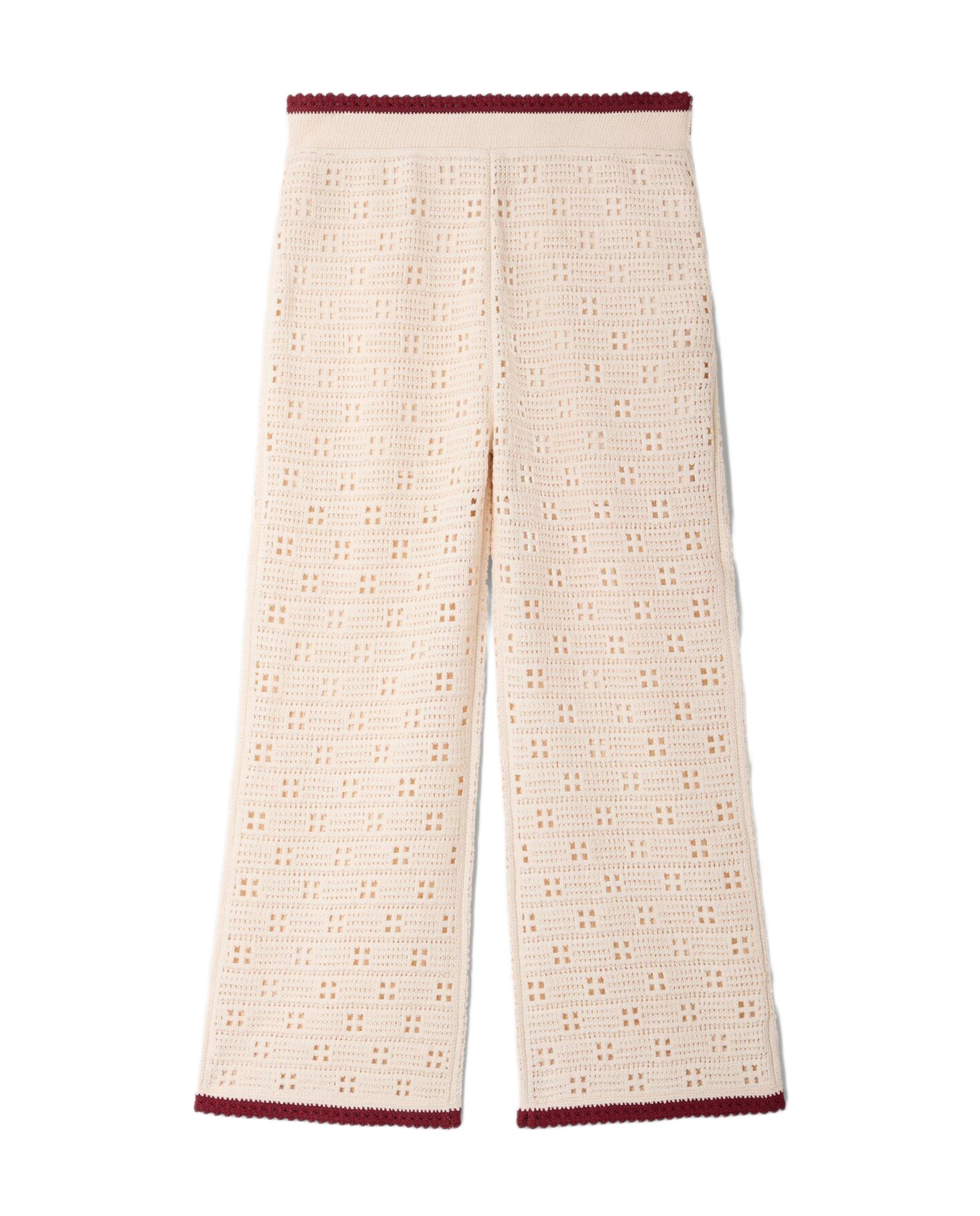 Pantalón recto de mujer estilo ganchillo - Sandro - Blanco Blanco-6