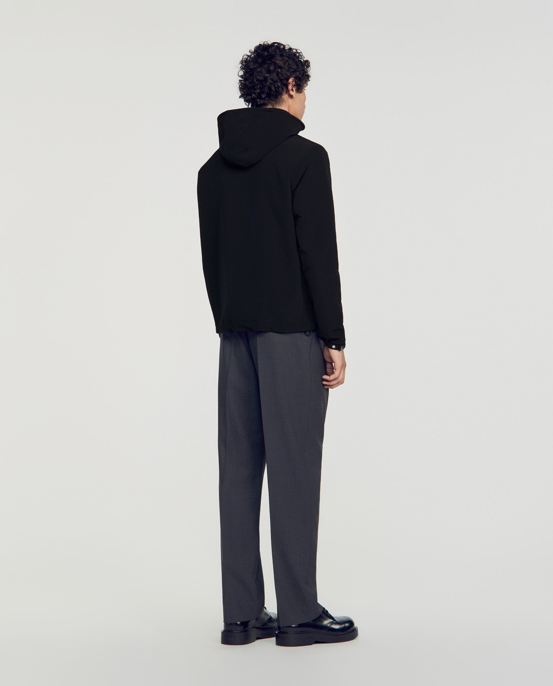 Cazadora bomber de hombre con cremallera y capucha - Sandro - Negro Negro-2