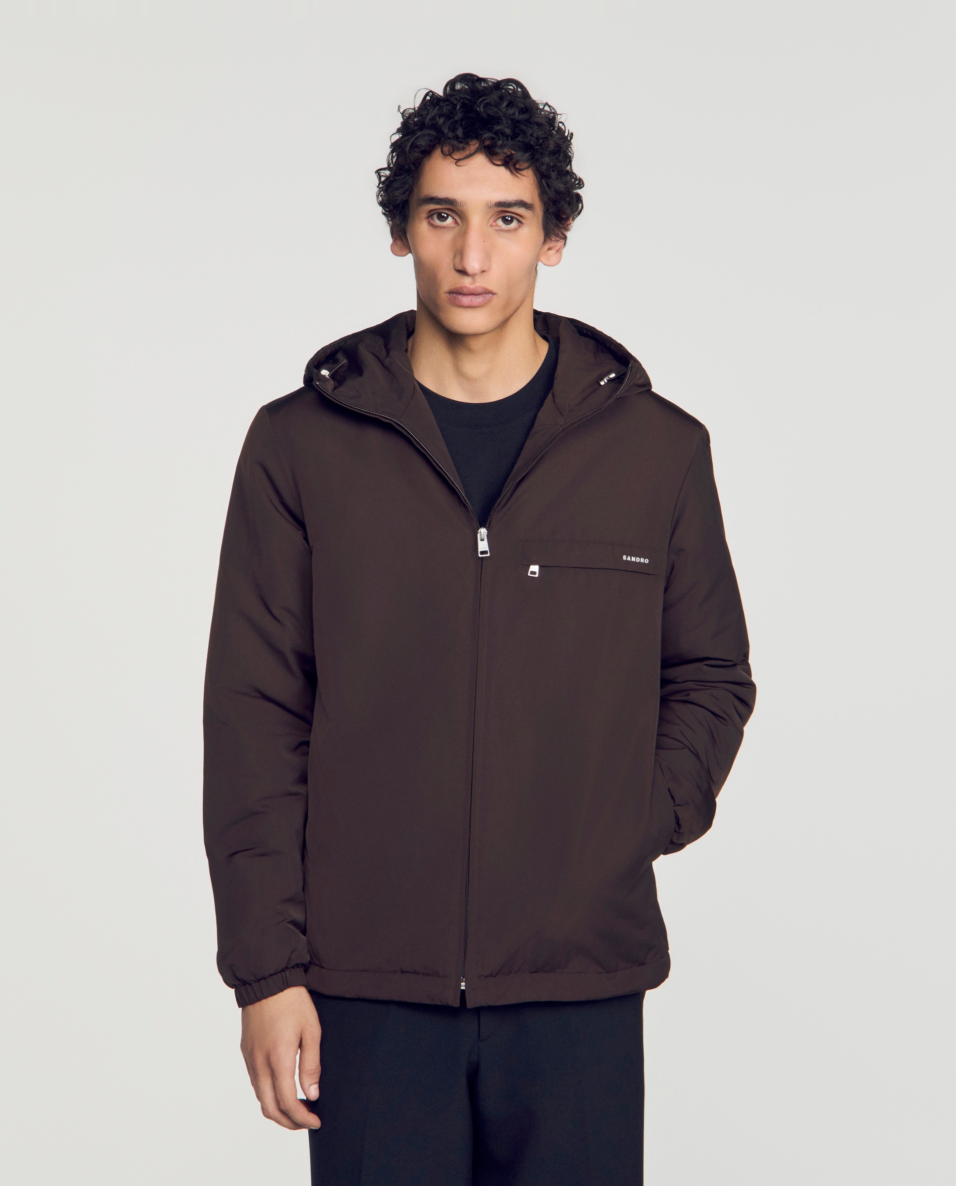Cazadora bomber de hombre con cremallera y capucha - Sandro - Topo Topo-1