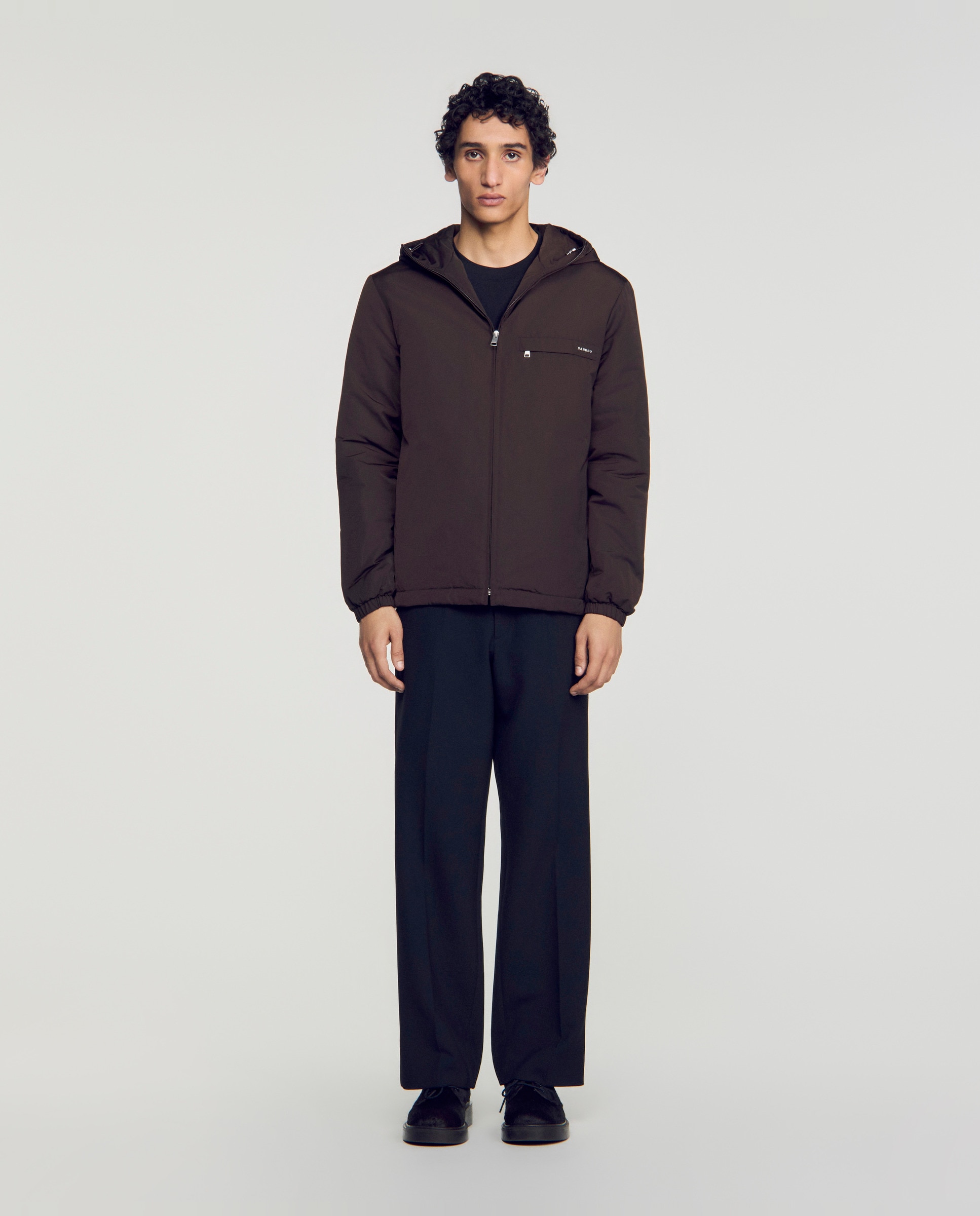 Cazadora bomber de hombre con cremallera y capucha - Sandro - Topo Topo-3