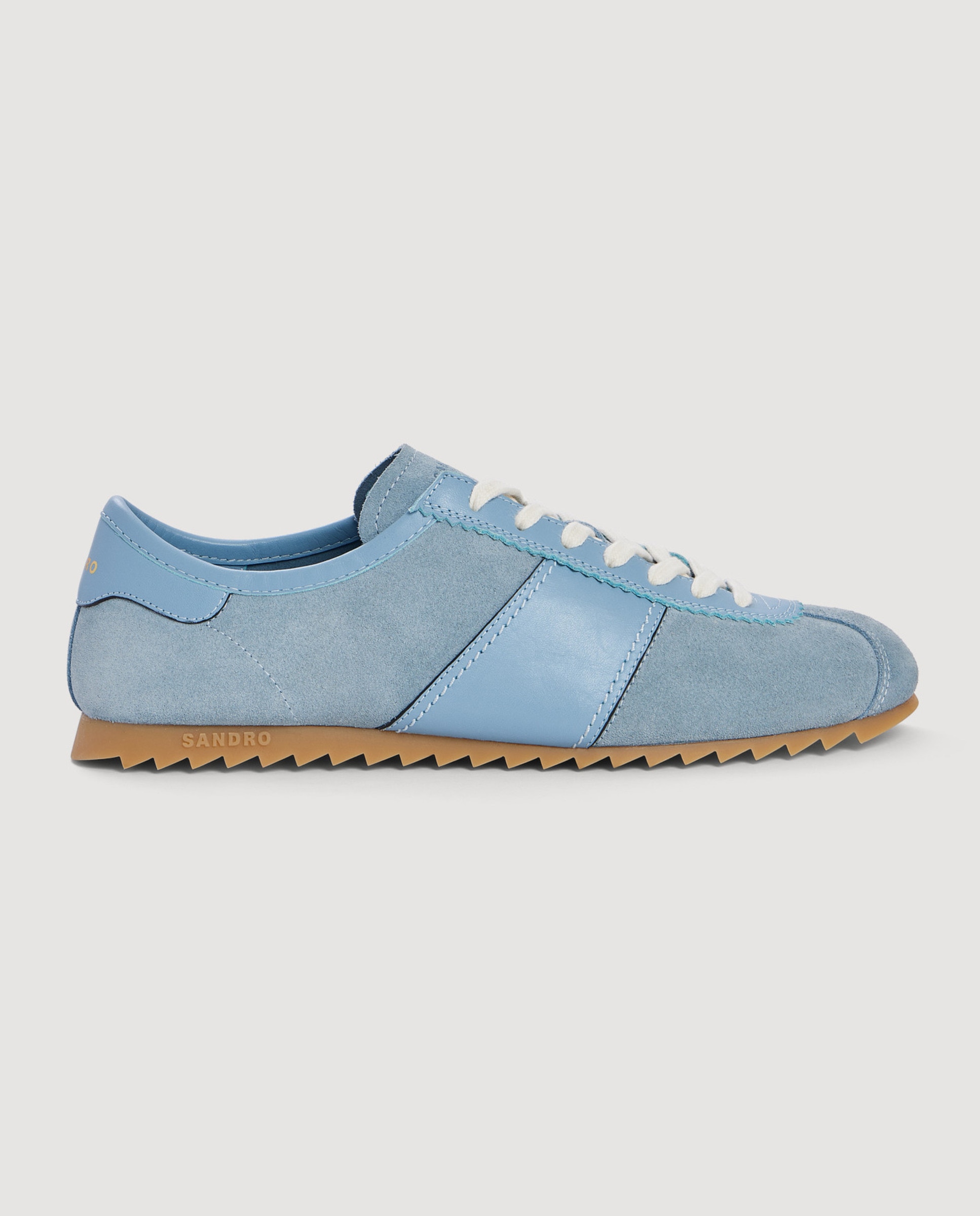 Imagen 0 de Zapatillas deportivas de hombre bajas de cuero y ante Azul claro