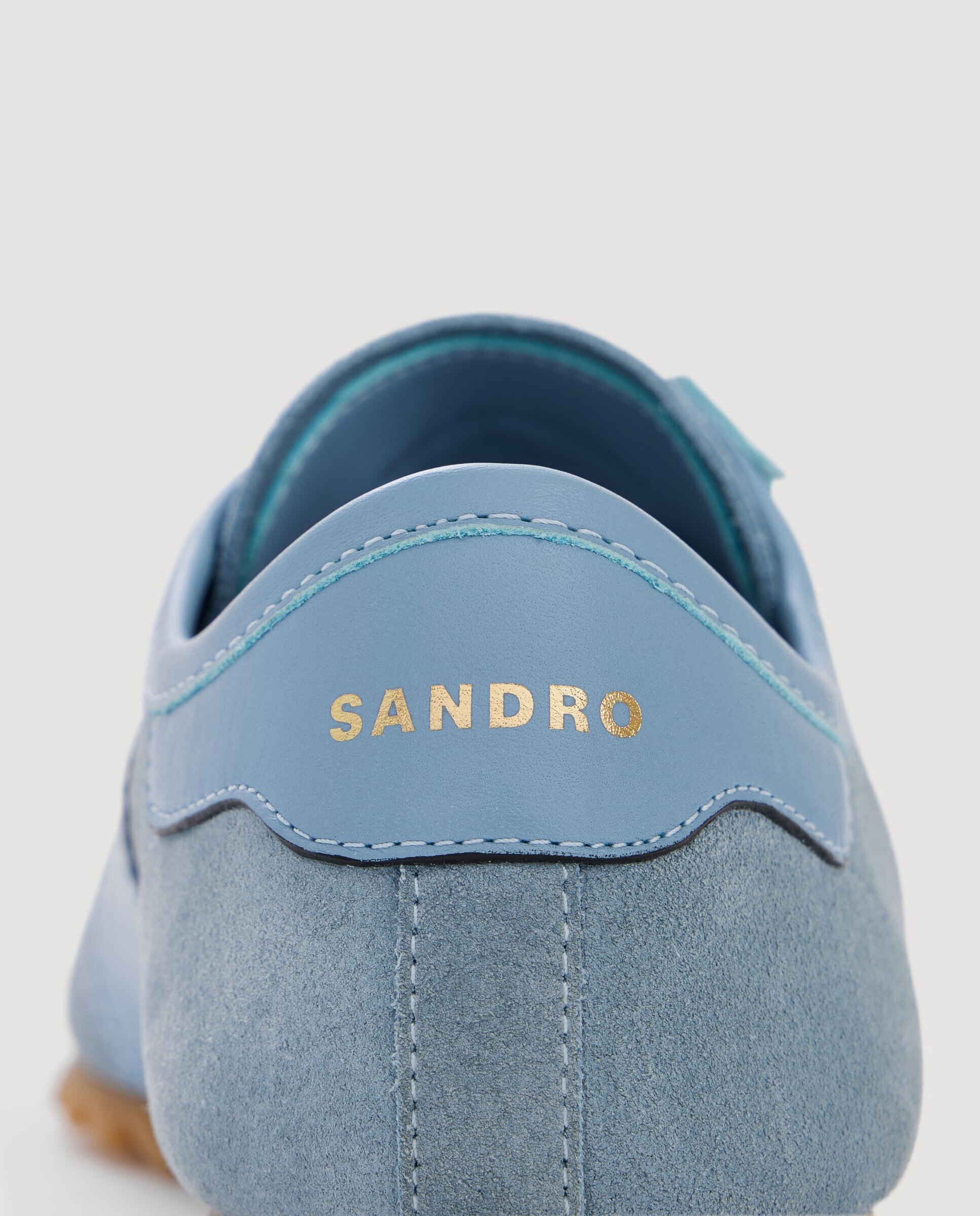 Zapatillas deportivas de hombre bajas de cuero y ante - Sandro - Azul claro Azul claro-5