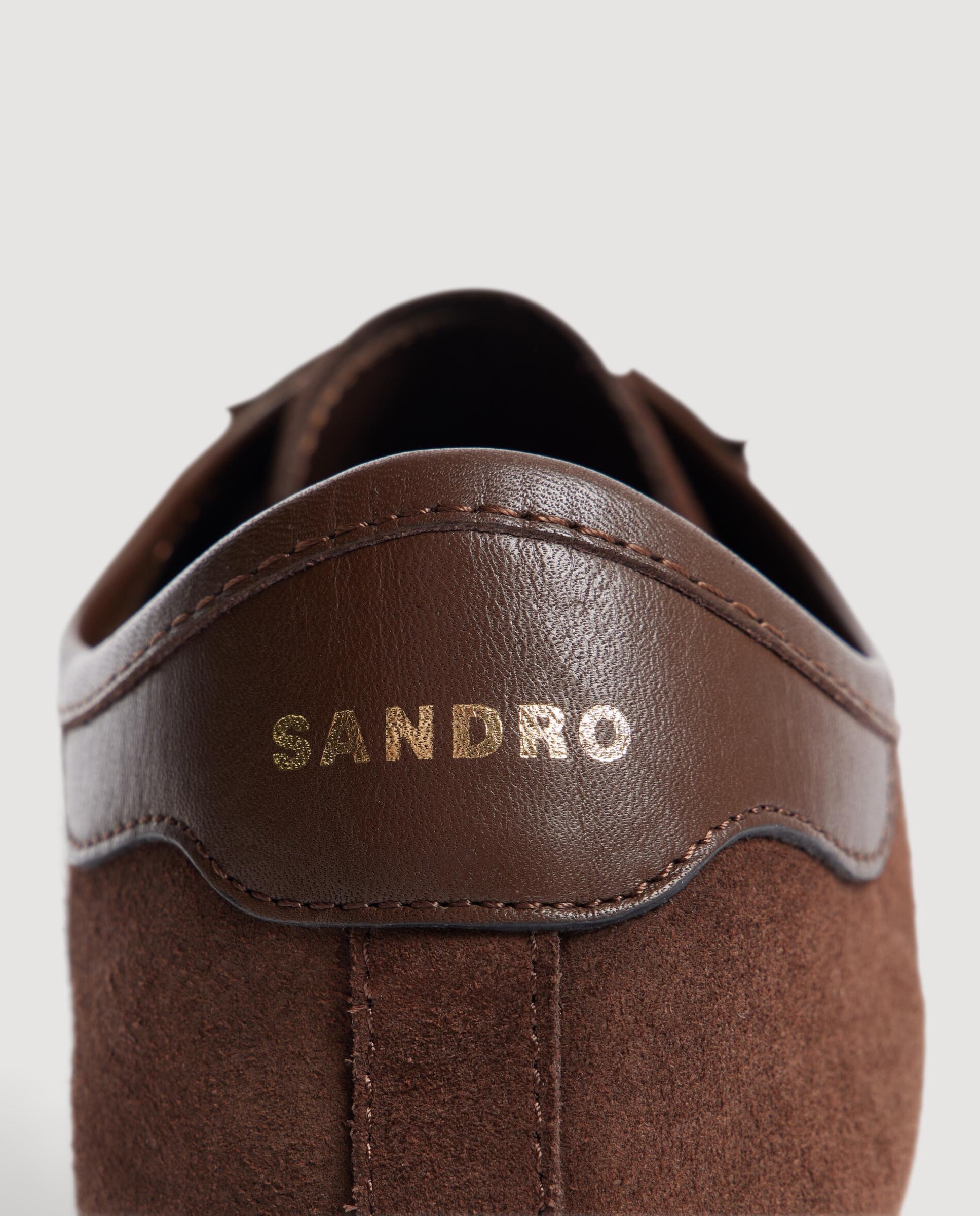 Zapatillas deportivas de hombre bajas de cuero y ante - Sandro - Marrón oscuro Marrón oscuro-3
