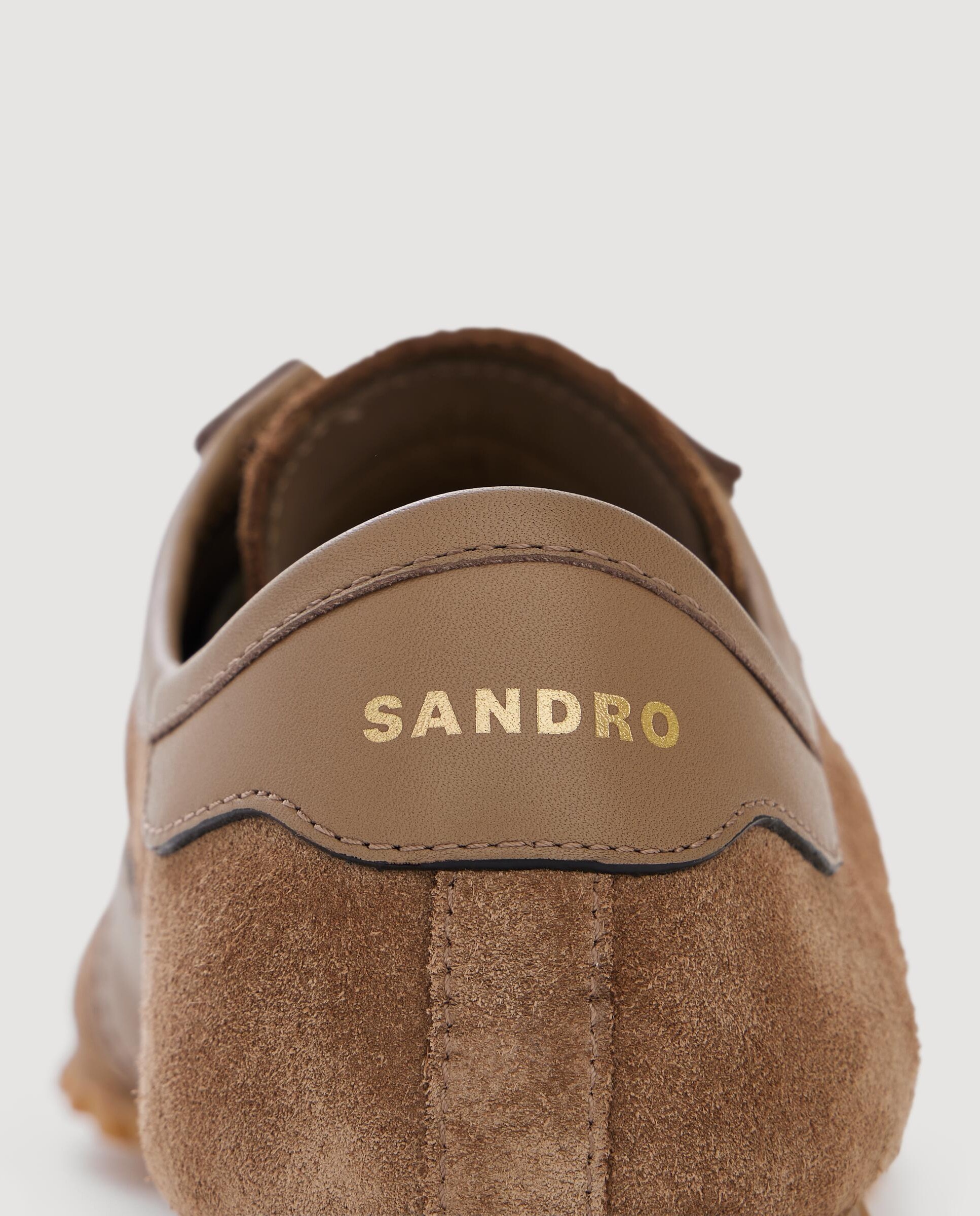 Zapatillas deportivas de hombre bajas de cuero y ante - Sandro - Marrón Marrón-5