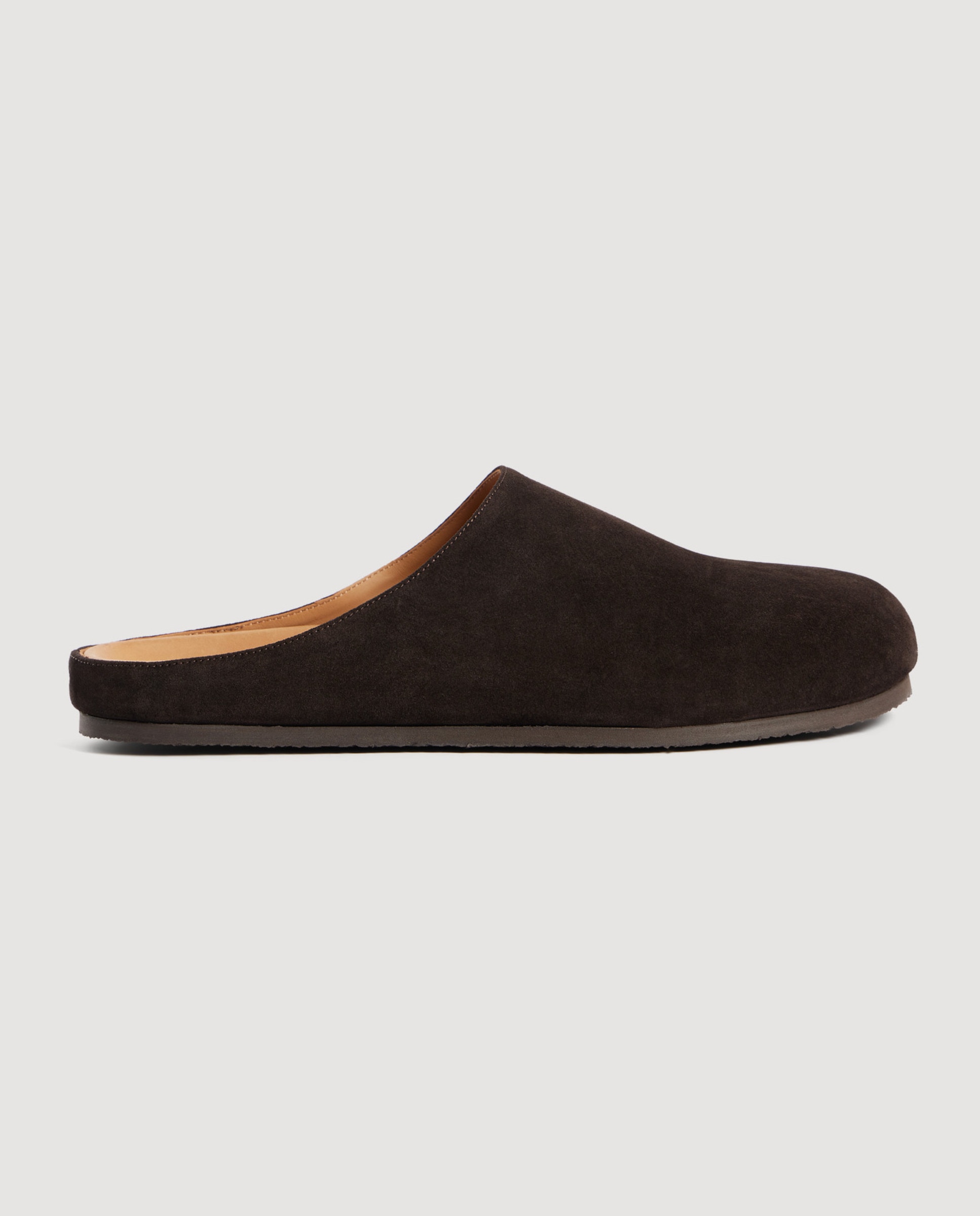 Imagen 1 de Zapatillas de casa de hombre de serraje destalonadas Marrón oscuro