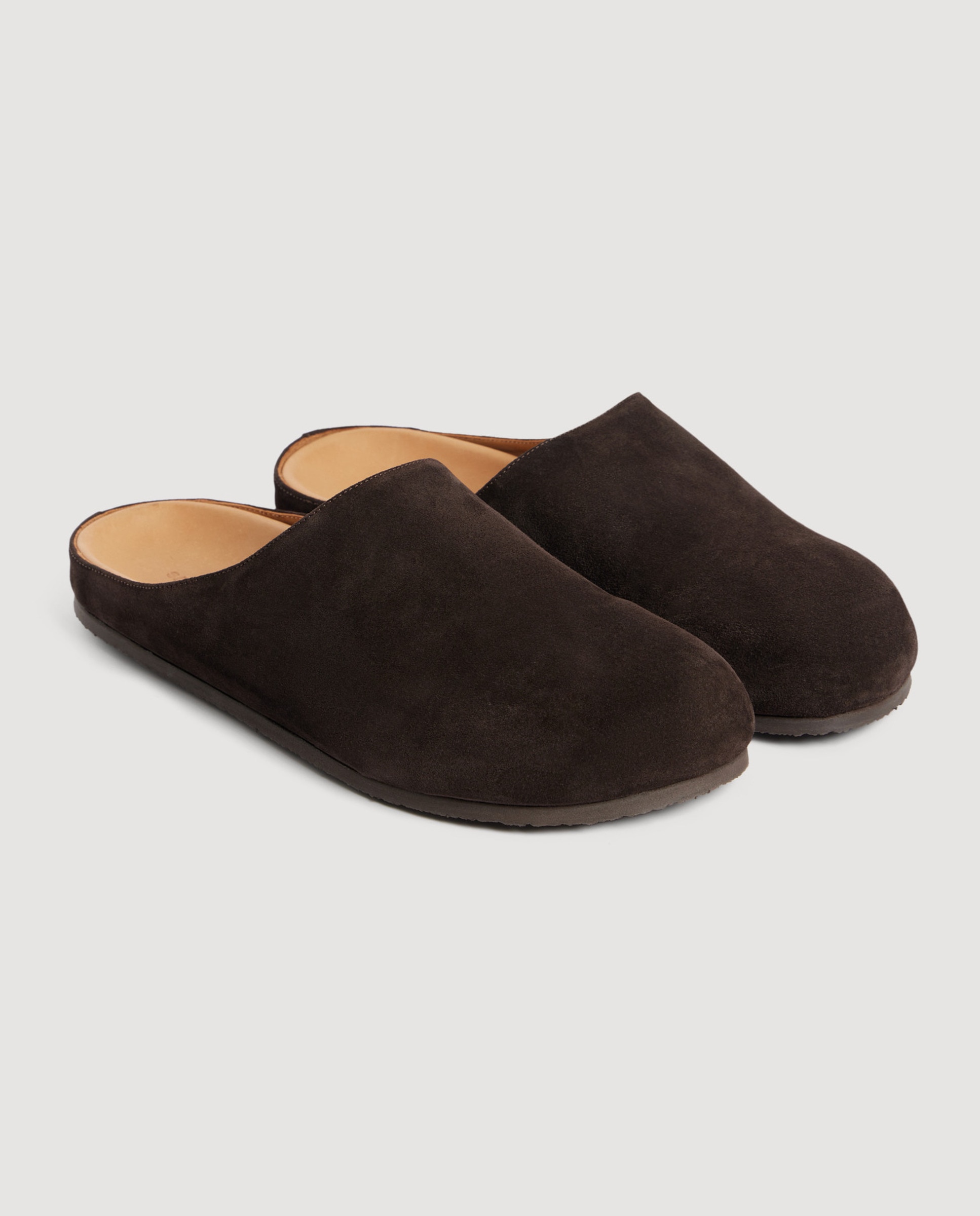 Imagen 3 de Zapatillas de casa de hombre de serraje destalonadas - Sandro - Marrón oscuro Marrón oscuro