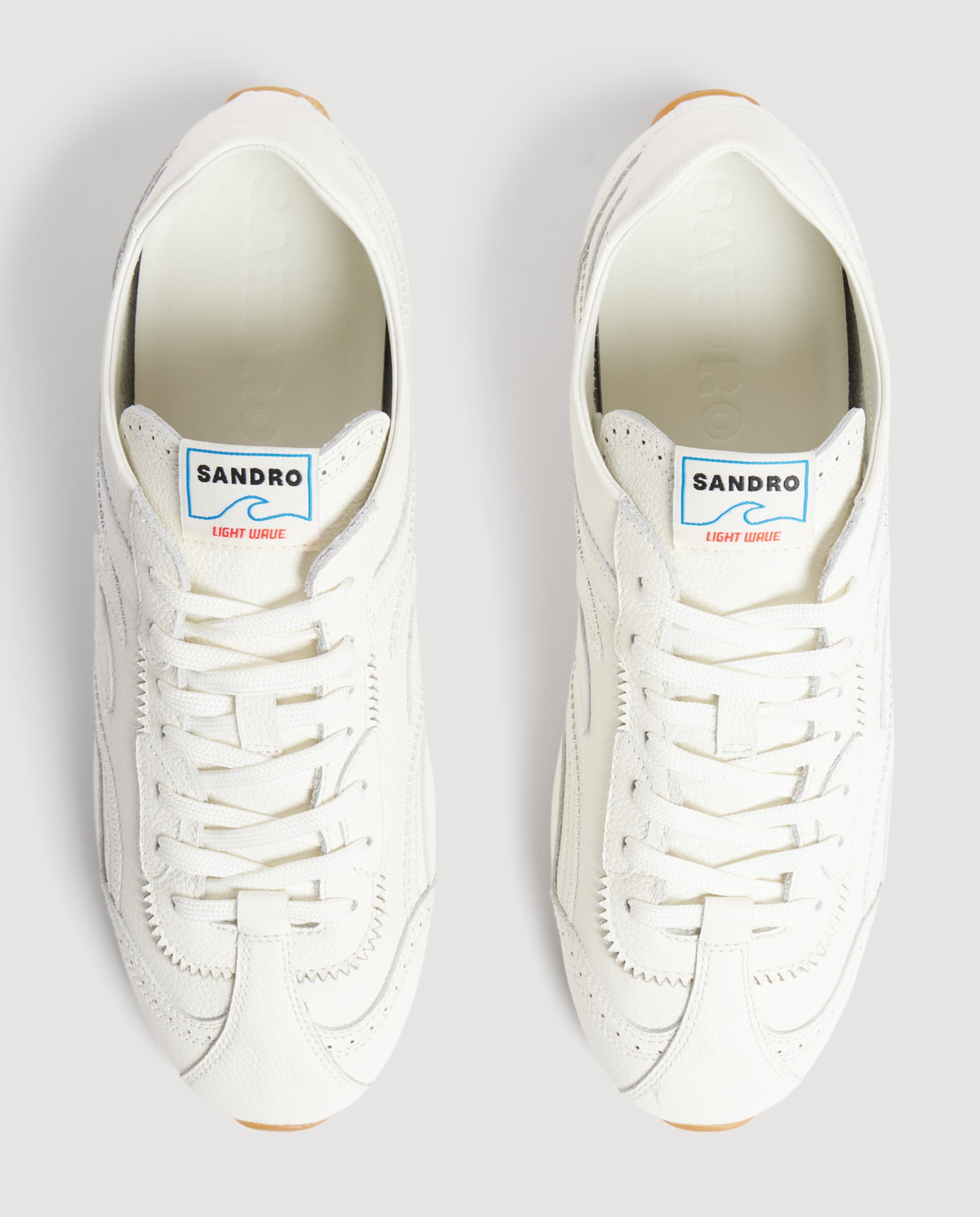 Zapatillas deportivas de mujer de cuero - Sandro - Blanco Blanco-3
