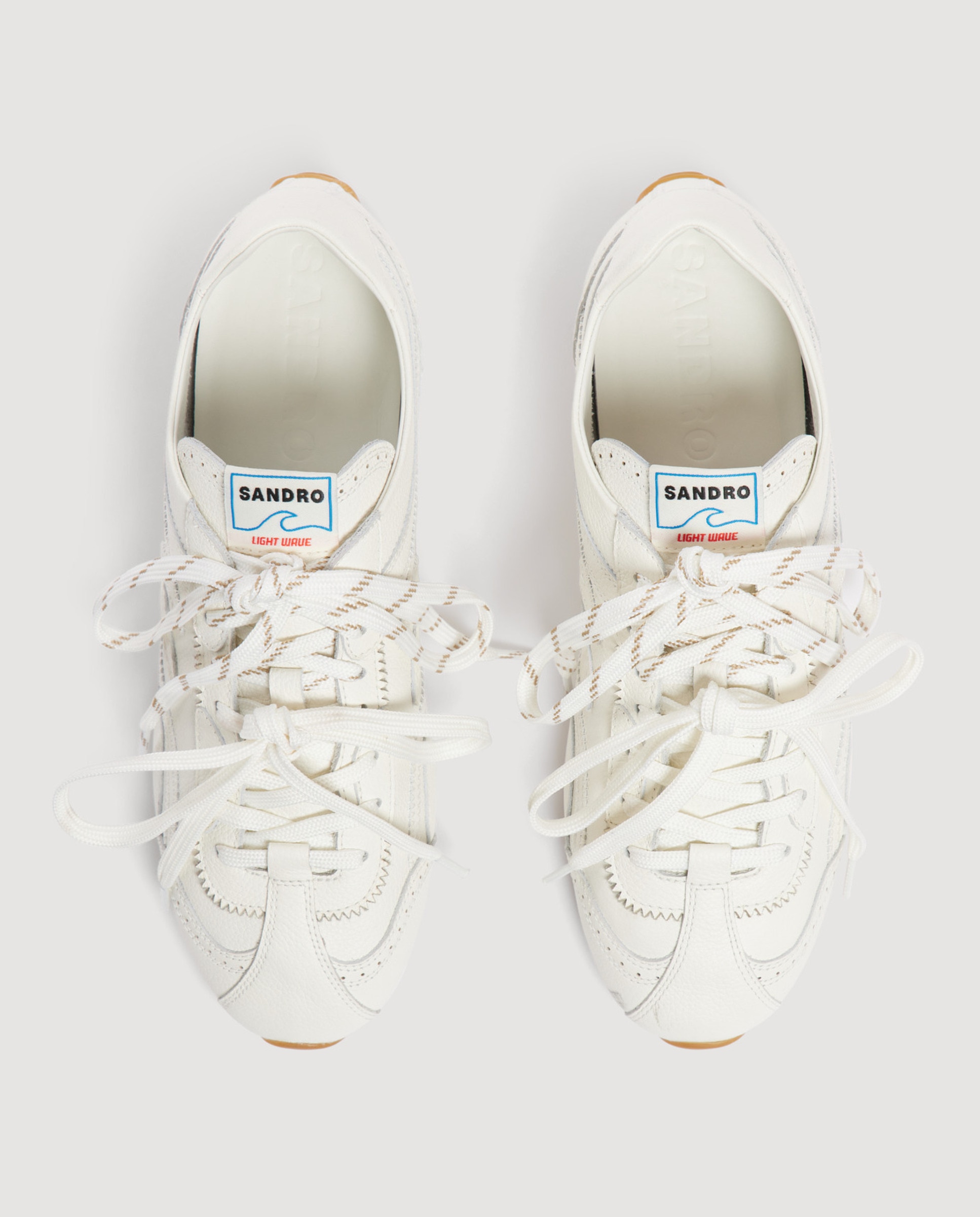 Zapatillas deportivas de mujer de cuero - Sandro - Blanco Blanco-5