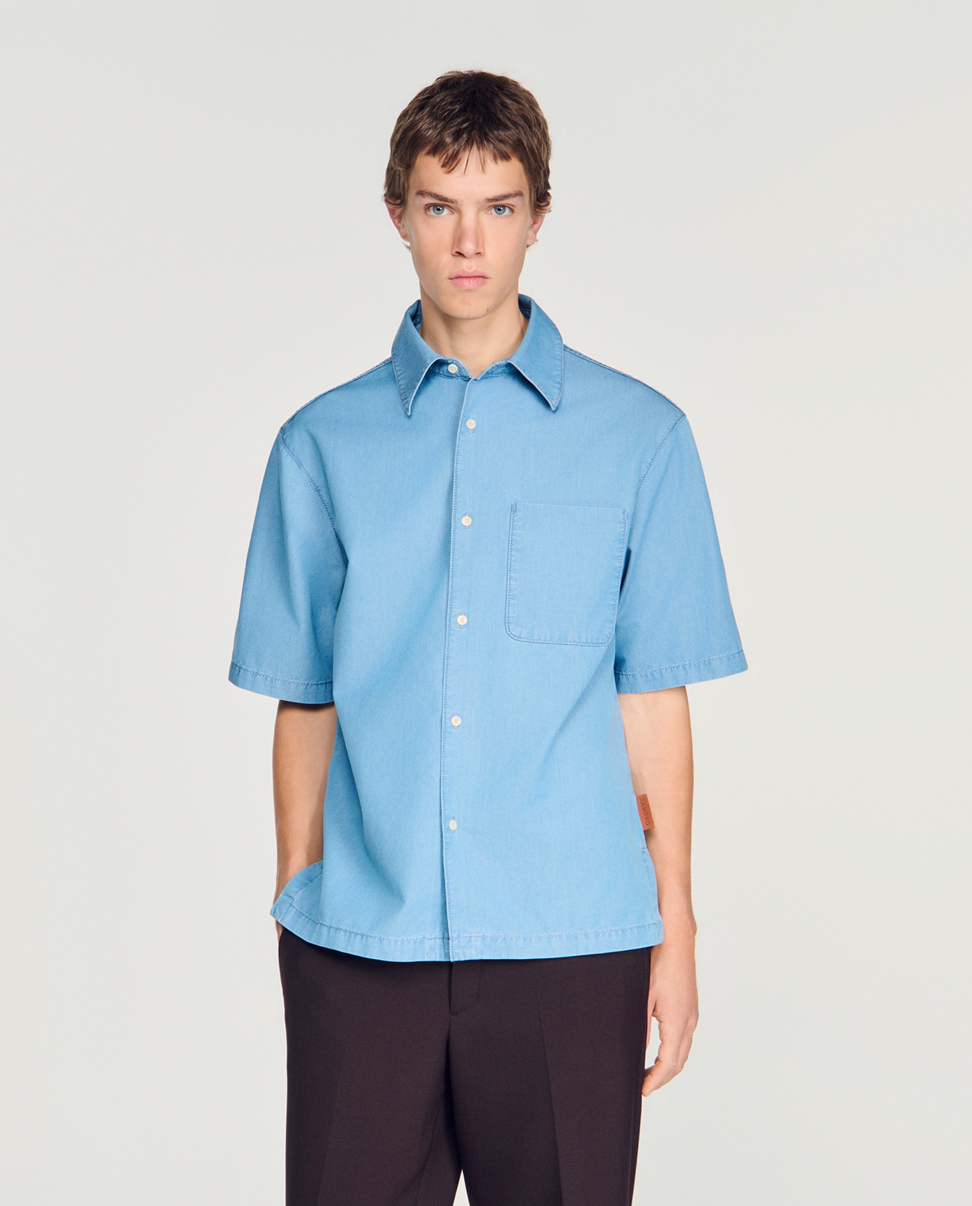 Imagen 1 de Camisa vaquera de hombre oversize efecto lavado - Sandro - Azul Azul