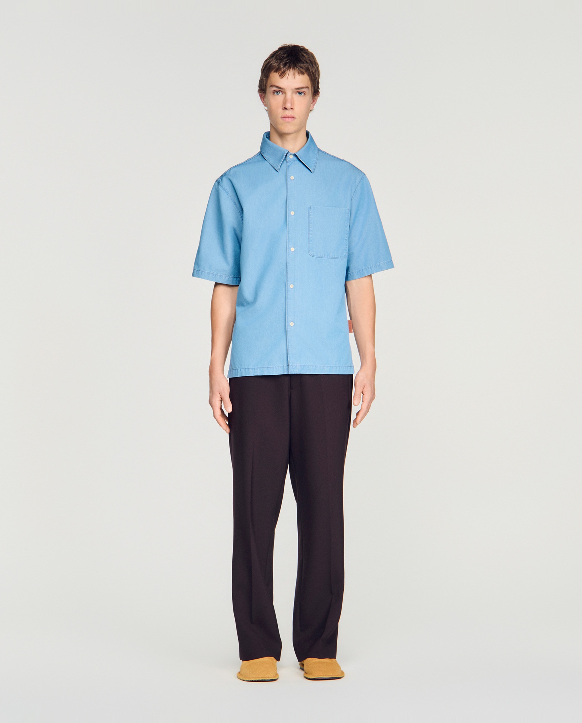 Imagen 3 de Camisa vaquera de hombre oversize efecto lavado - Sandro - Azul Azul