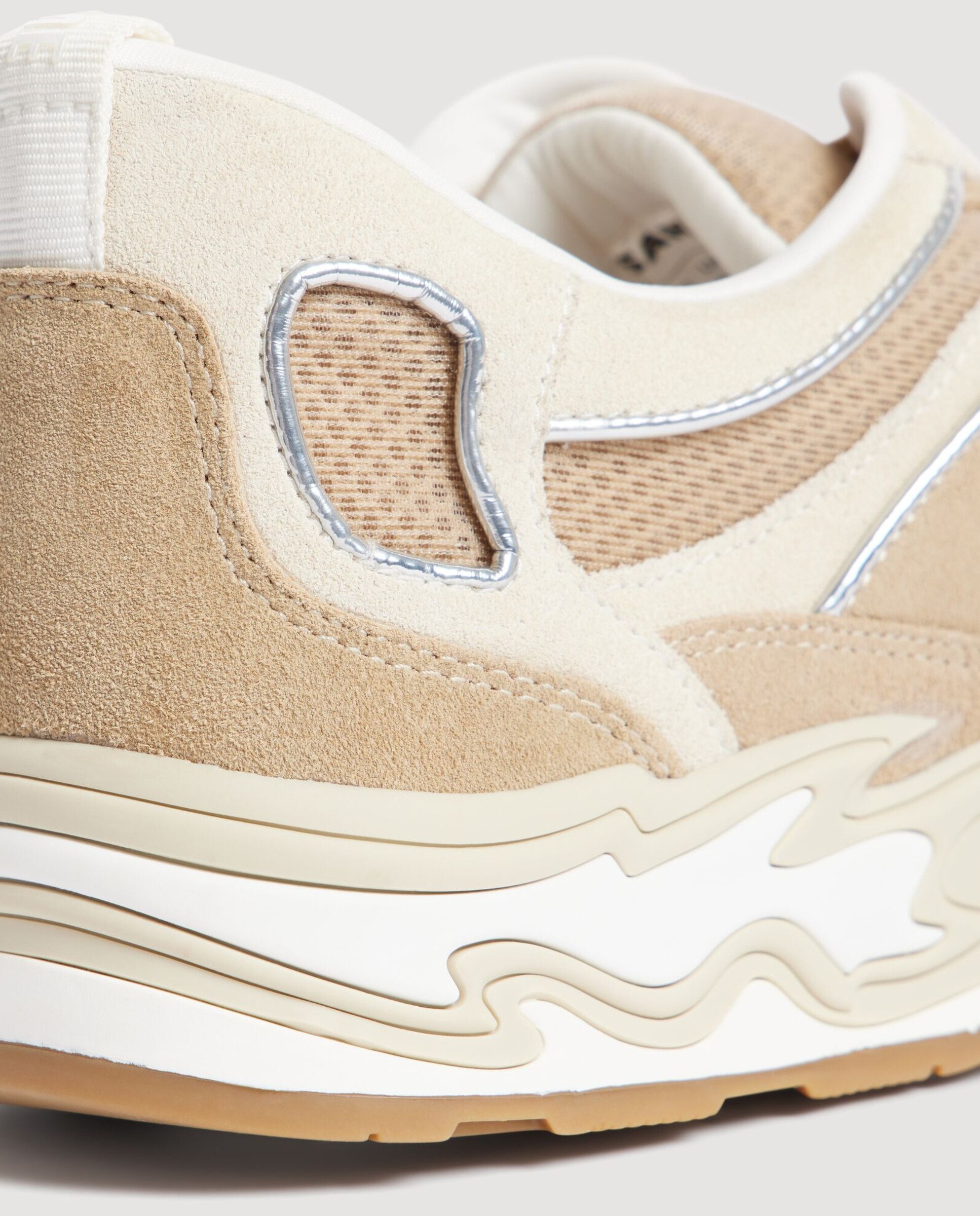 Zapatillas chunky de mujer de mezcla de materiales - Sandro - Beige Beige-4