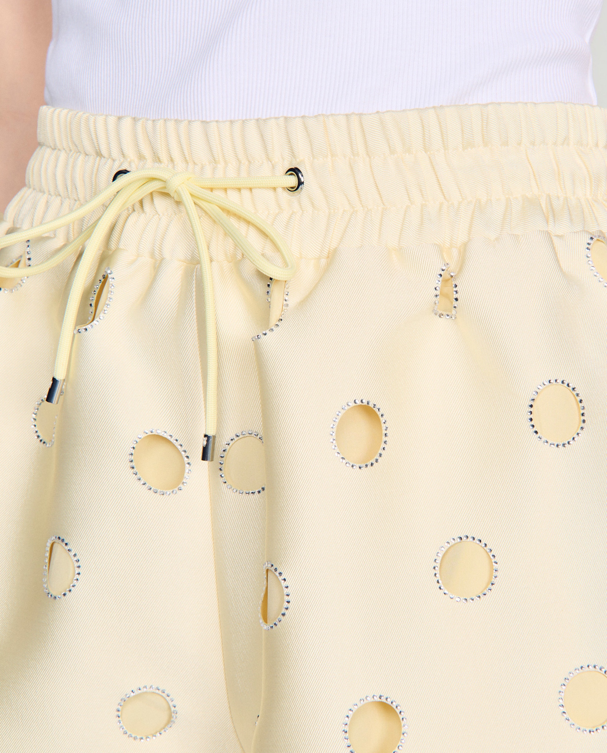 Short de mujer ancho calado con strass - Sandro - Beige Beige-5