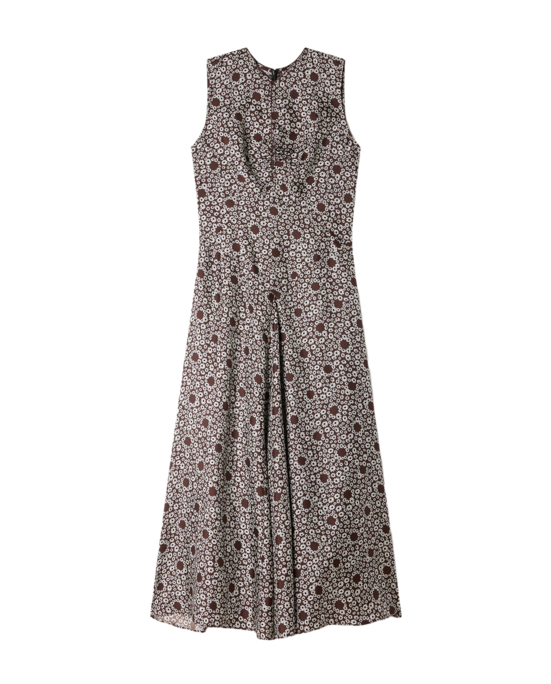 Vestido midi floral fluido - Sandro - Marrón Marrón-6