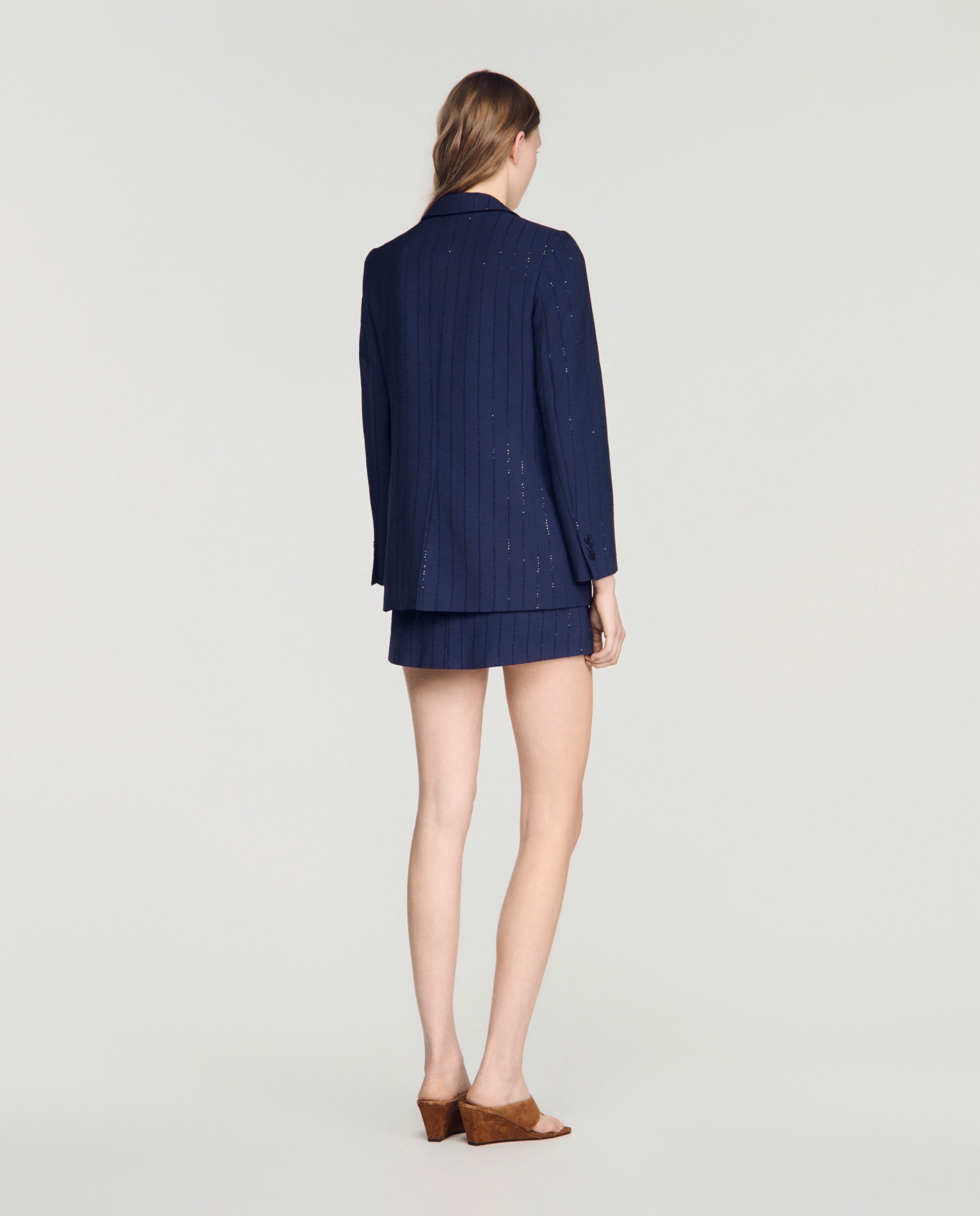 Blazer de mujer con rayas - Sandro - Azul marino Azul marino-2