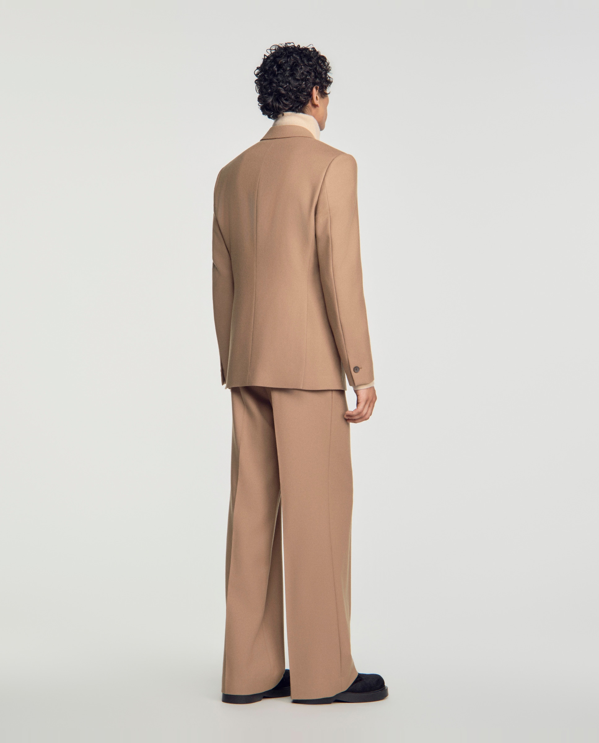 Chaqueta de traje cruzada clásica lana virgen para hombre - Sandro - Camel Camel-2