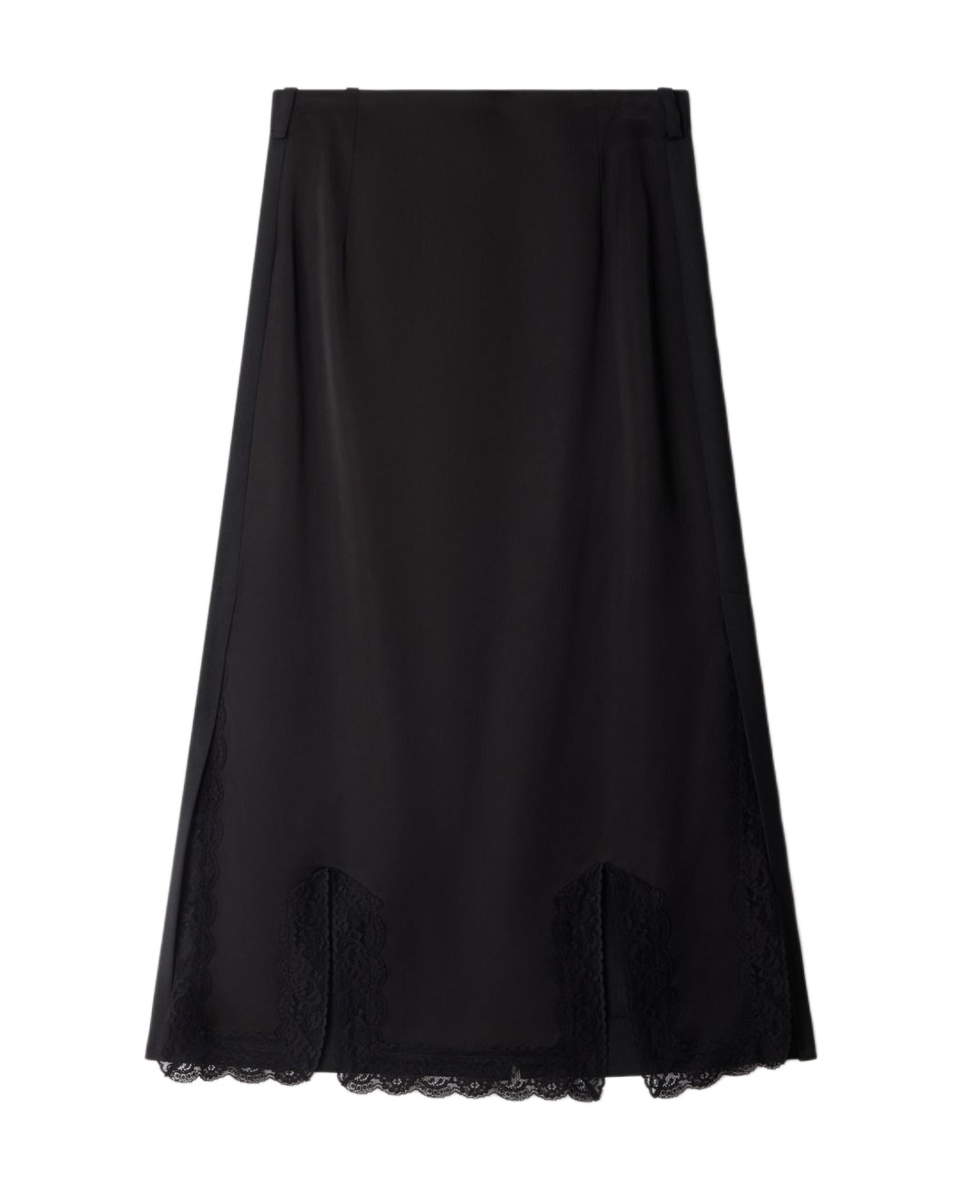 Falda midi con seda y encaje - Sandro - Negro Negro-6