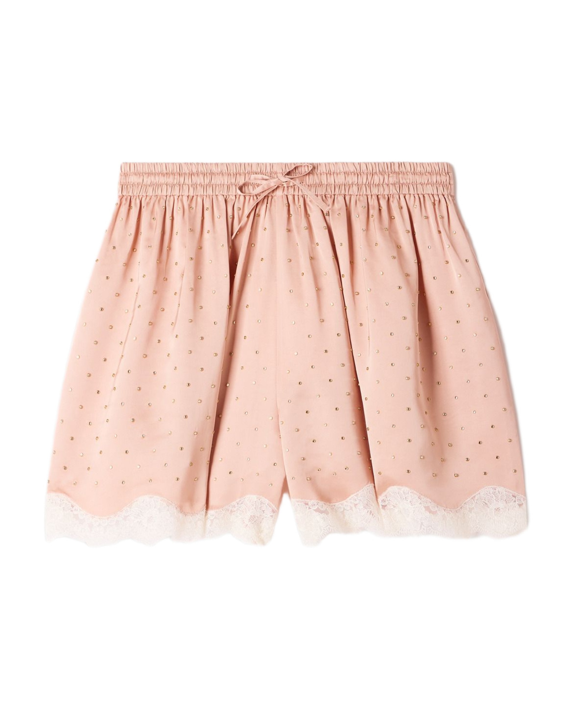Pantalón corto de mujer fluido con strass y encaje - Sandro - Natural Natural-6