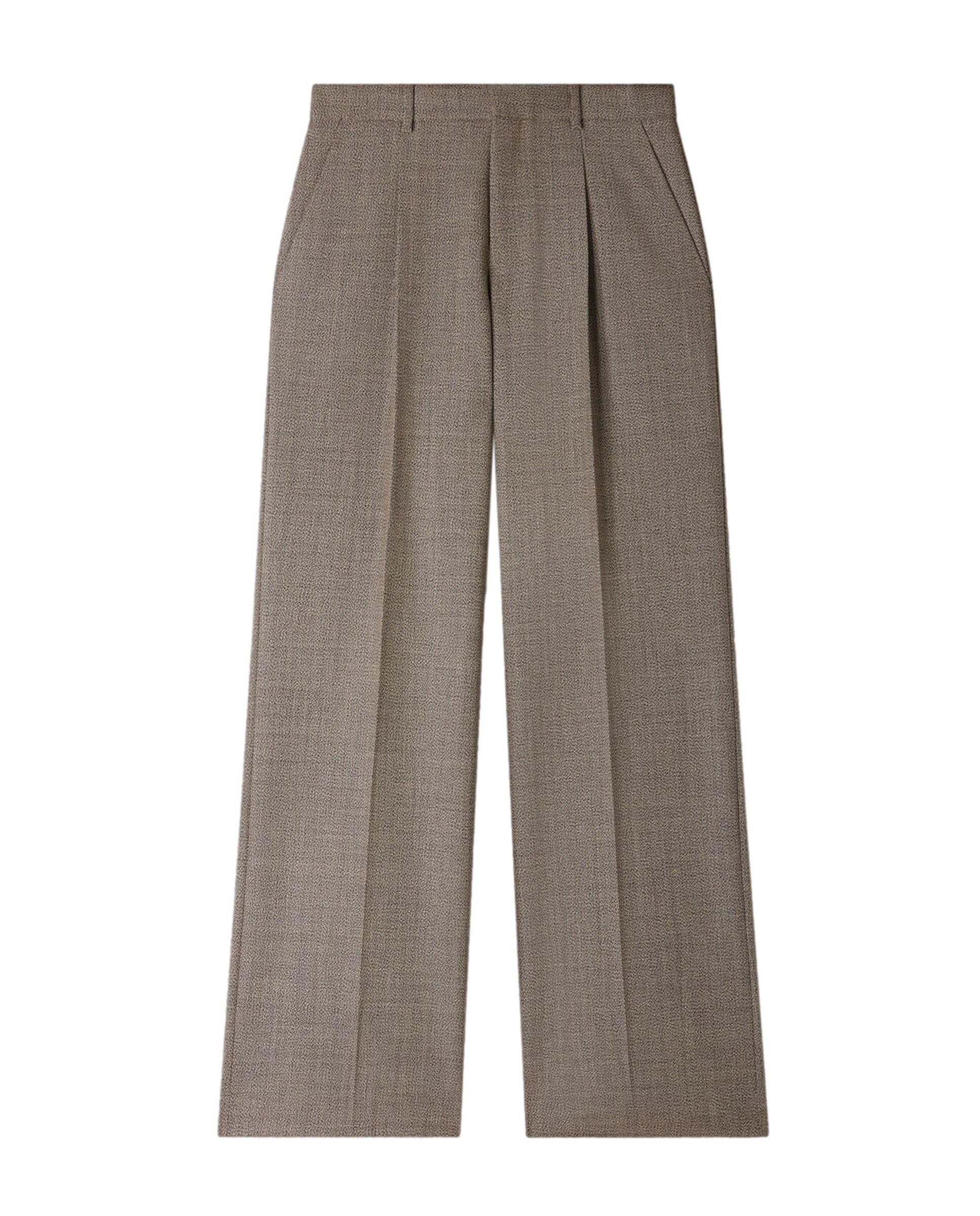 Pantalón de traje para hombre corte ancho lana virgen - Sandro - Marrón Marrón-6