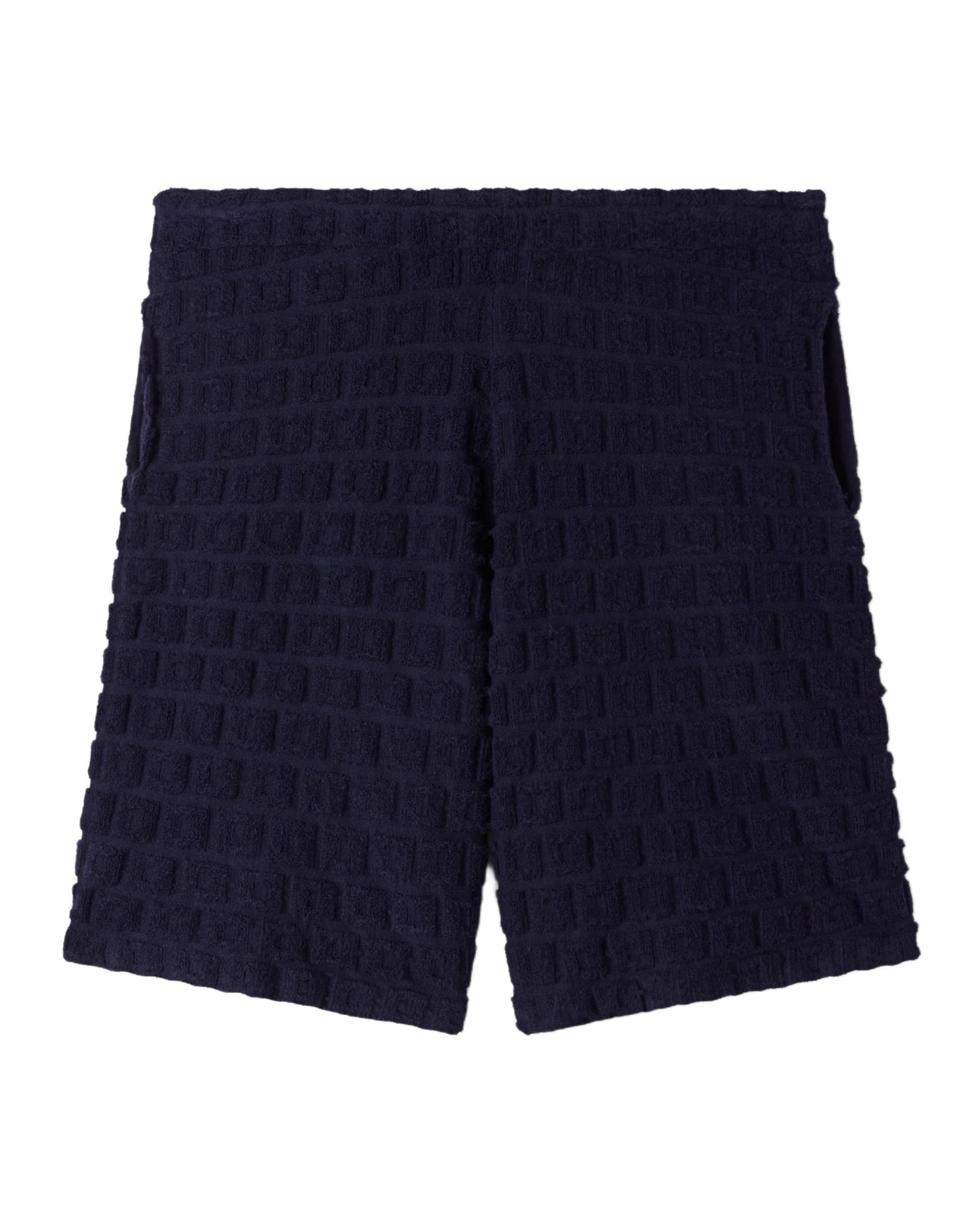 Pantalones cortos de lino de hombre de punto de rizo corte clásico - Sandro - Azul marino Azul marino-6