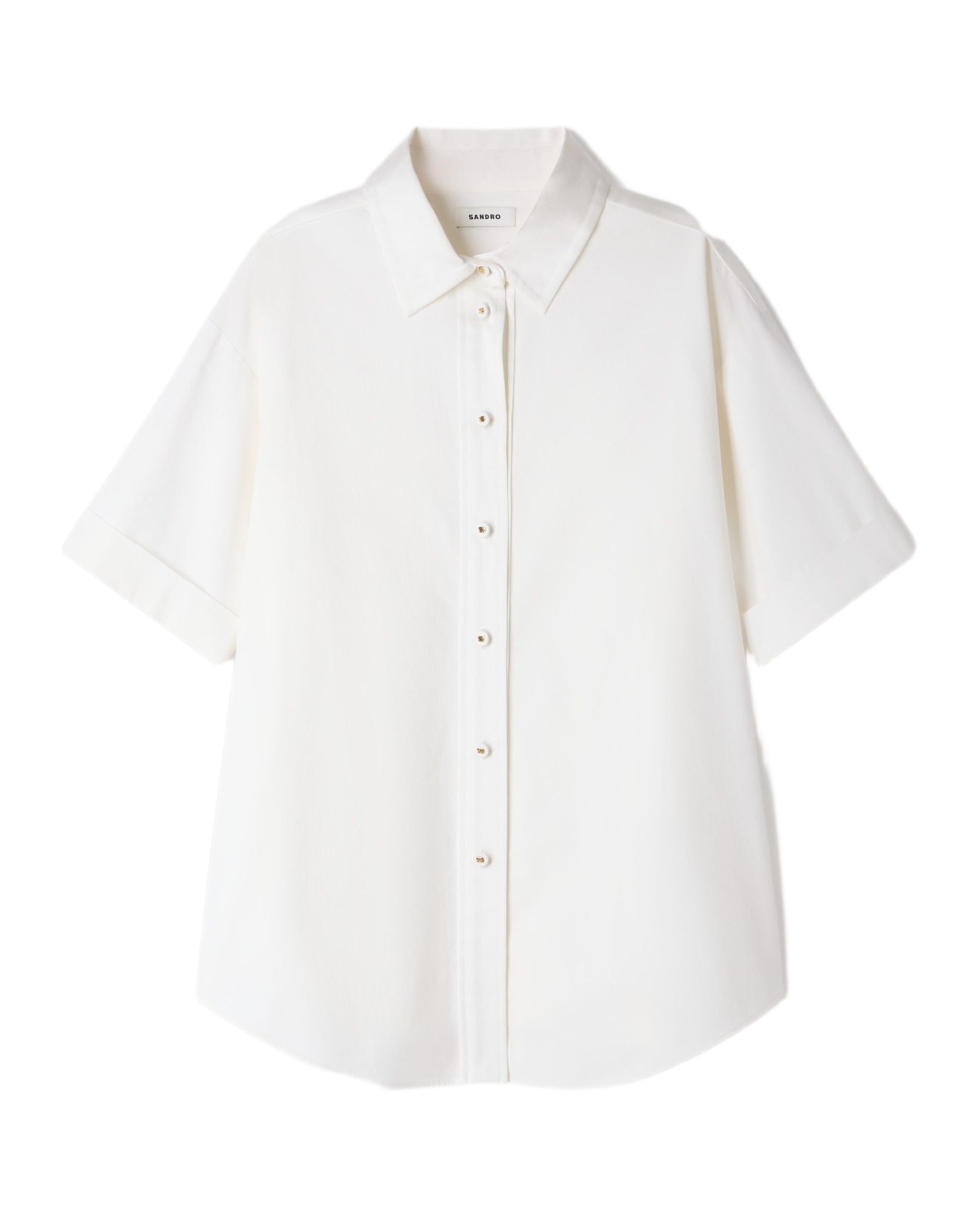 Camisa de mujer oversize con espalda plisada - Sandro - Blanco Blanco-6