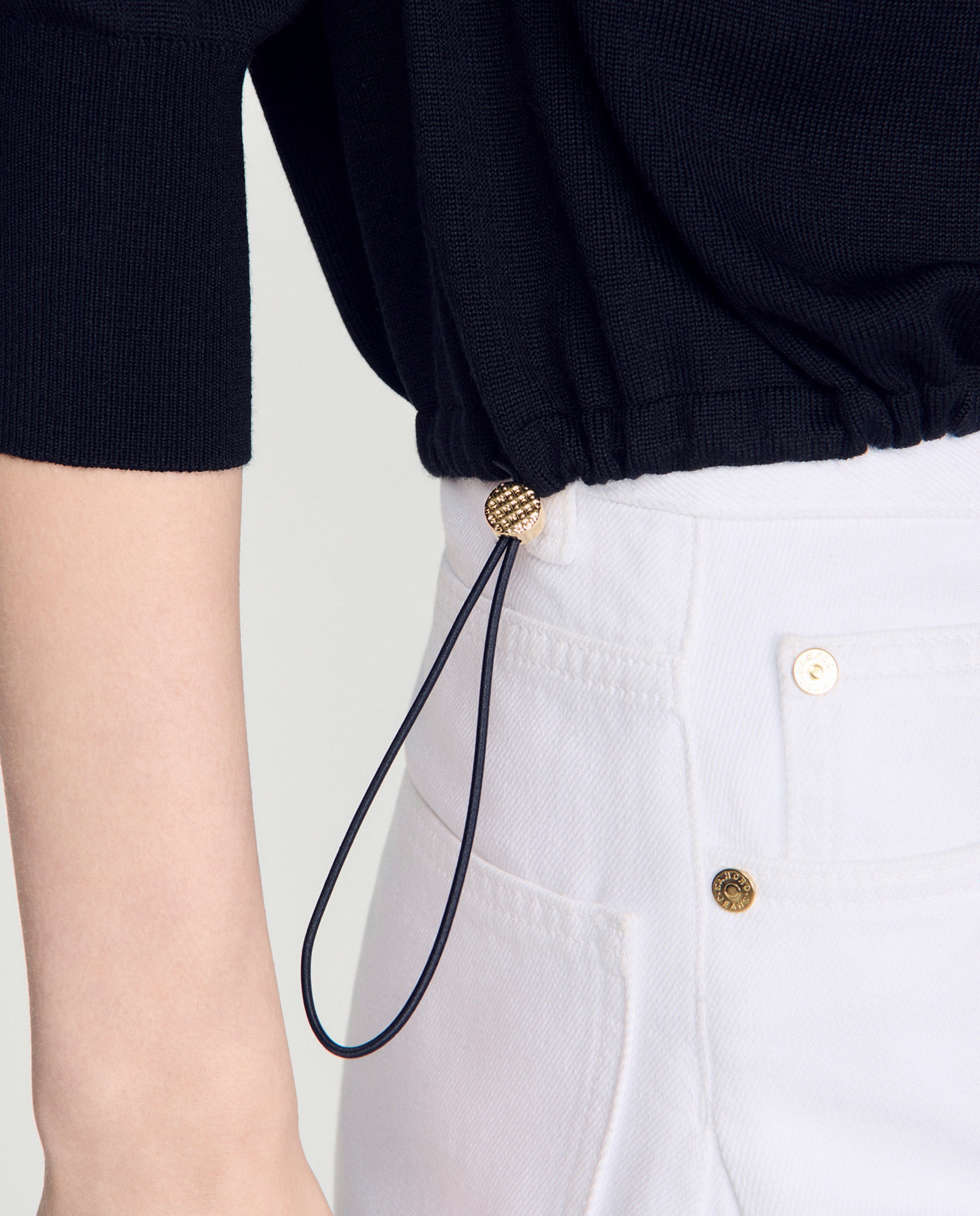 Polo de mujer de lana fina con logo - Sandro - Negro Negro-5