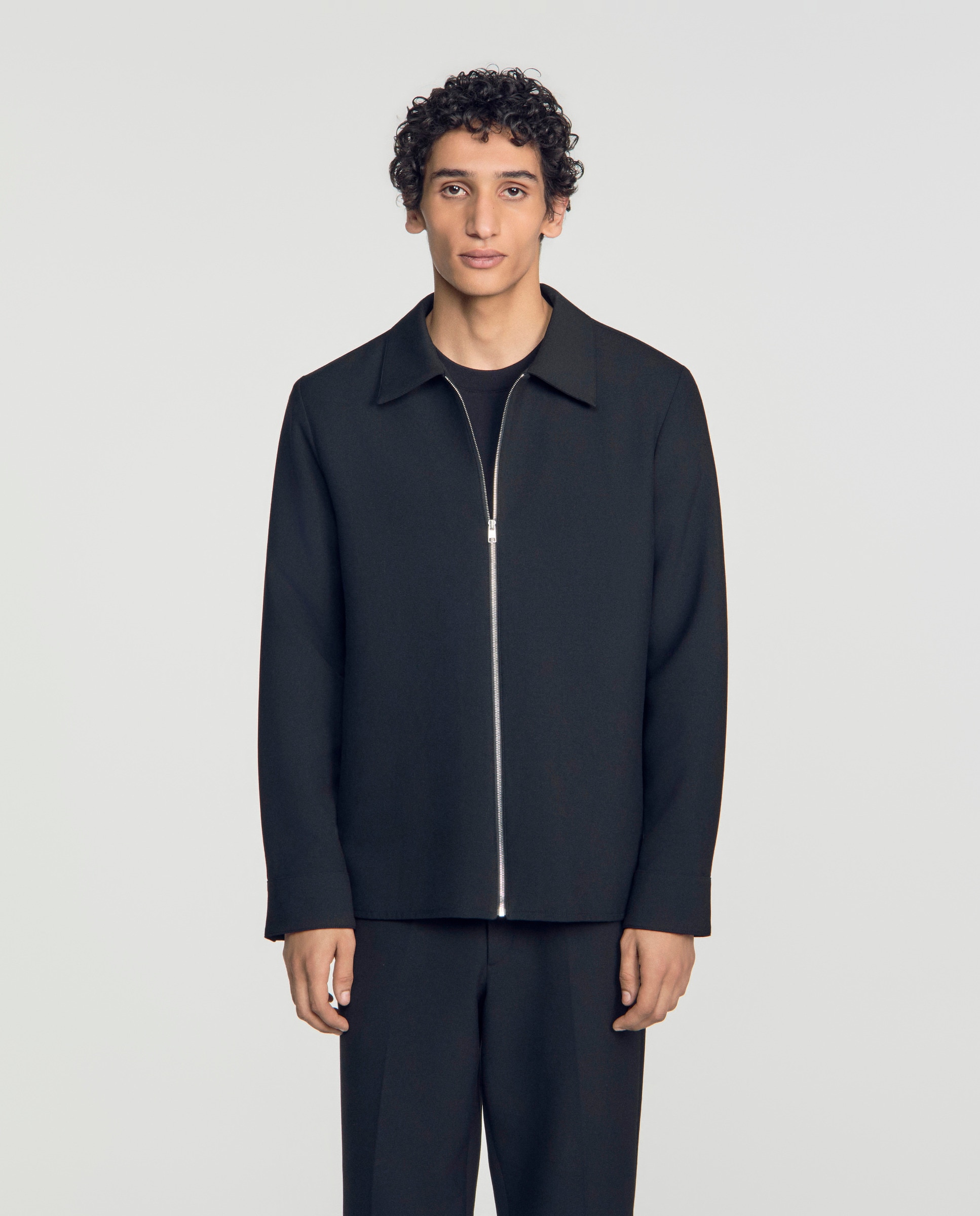 Imagen 1 de Sobrecamisa de hombre con cremallera y manga larga - Sandro - Negro Negro