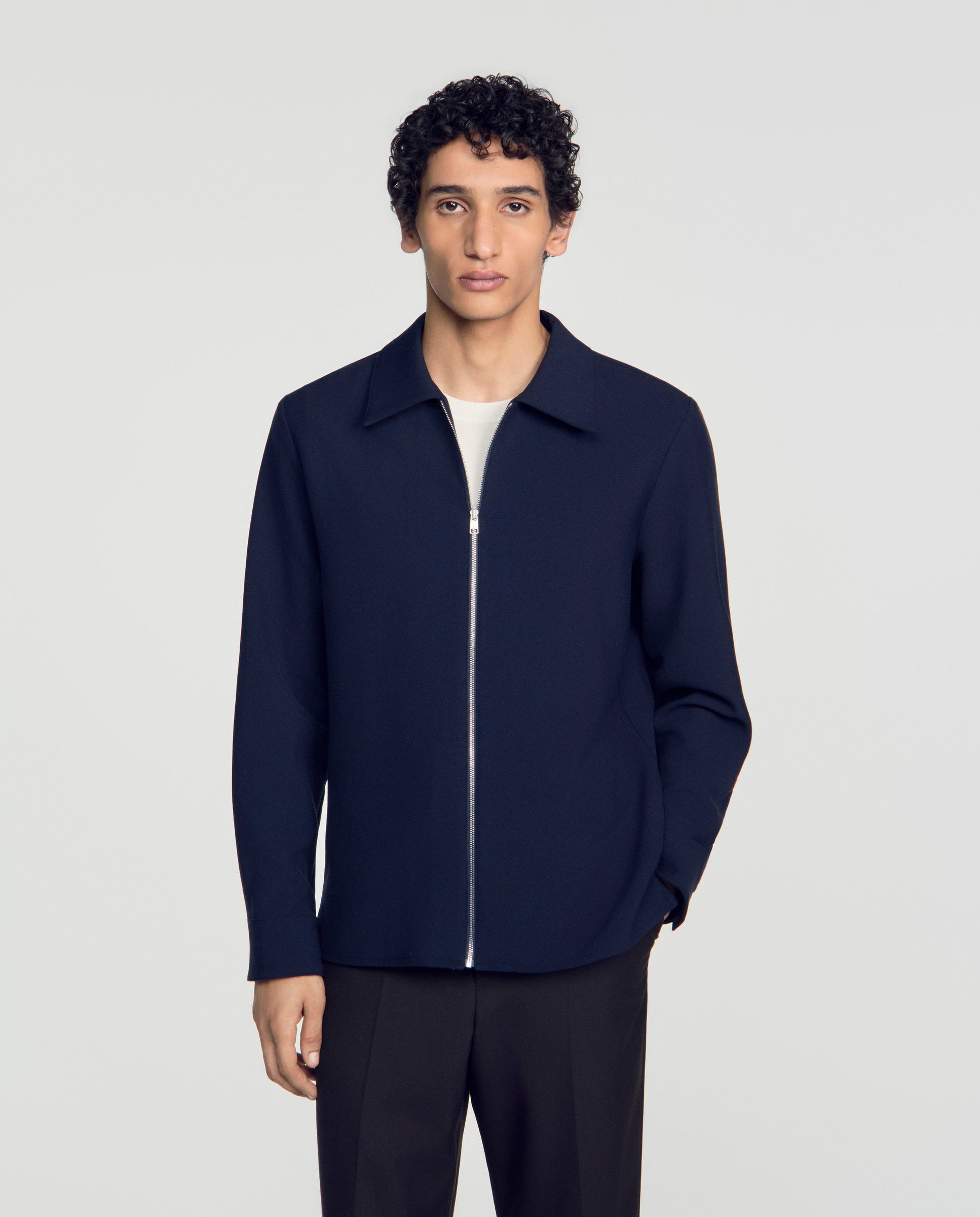 Imagen 1 de Sobrecamisa de hombre con cremallera y manga larga - Sandro - Azul marino Azul marino