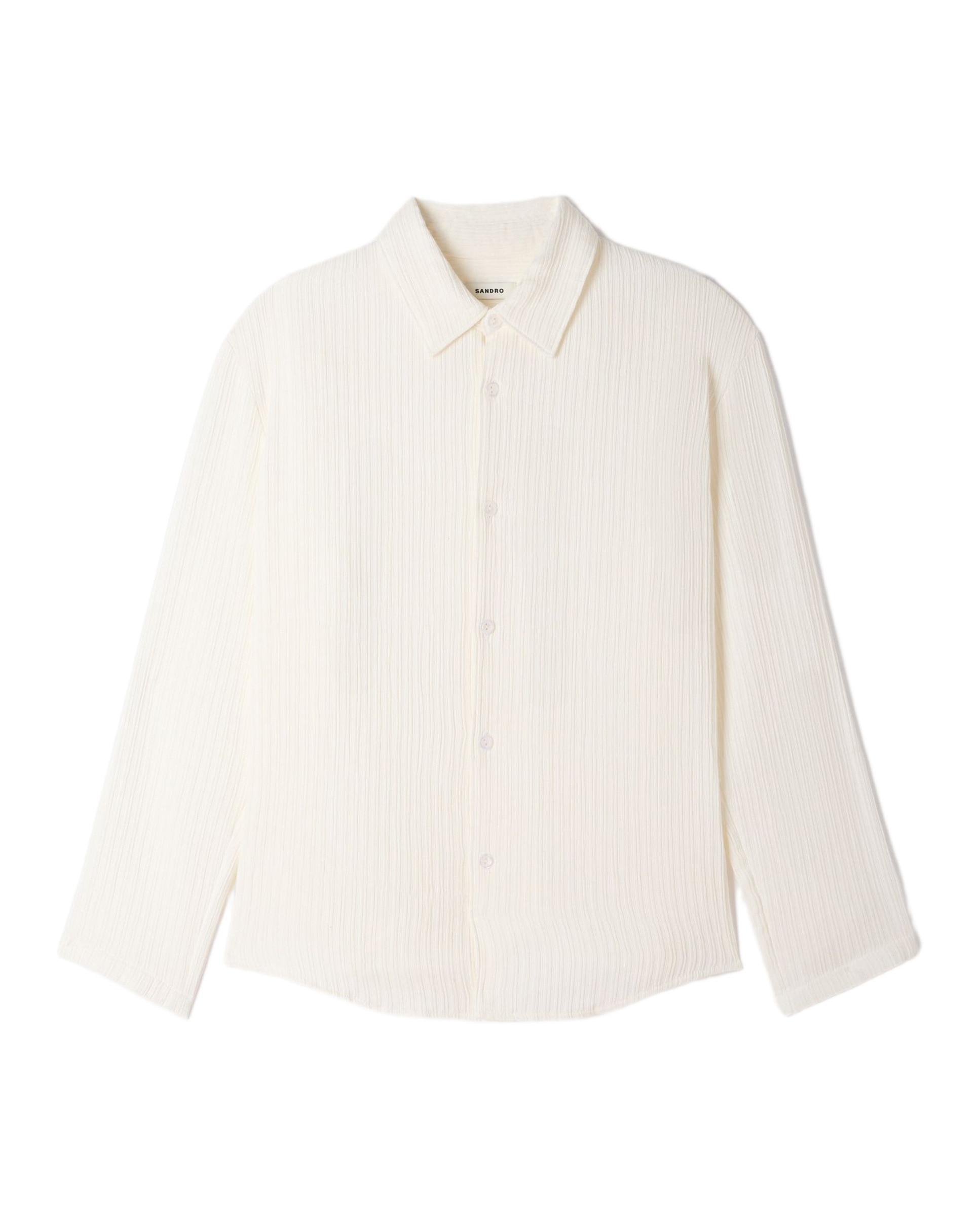 Camisa de lino de hombre fluida efecto arrugado - Sandro - Blanco Blanco-6