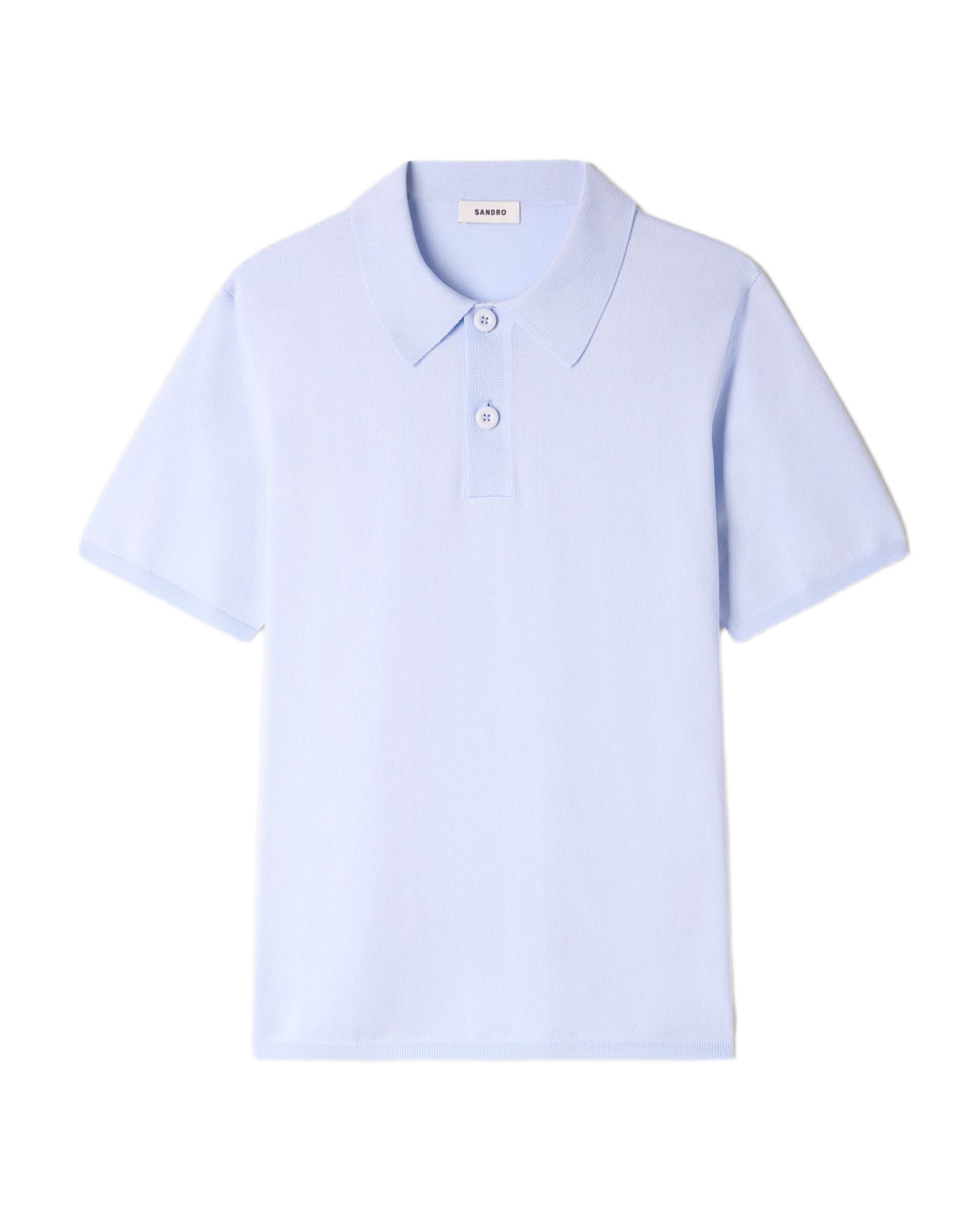 Polo hombre punto manga corta cuello abotonado - Azul claro Azul claro-6