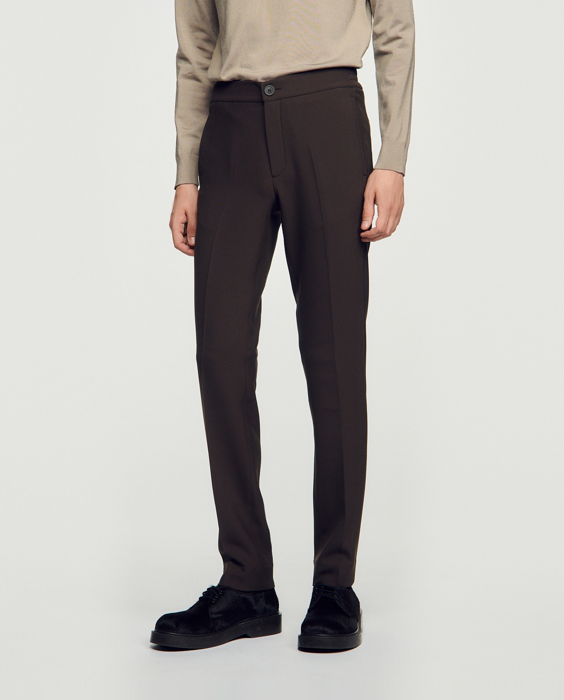 Pantalón de vestir de hombre recto de punto - Sandro - Gris oscuro Gris oscuro-3