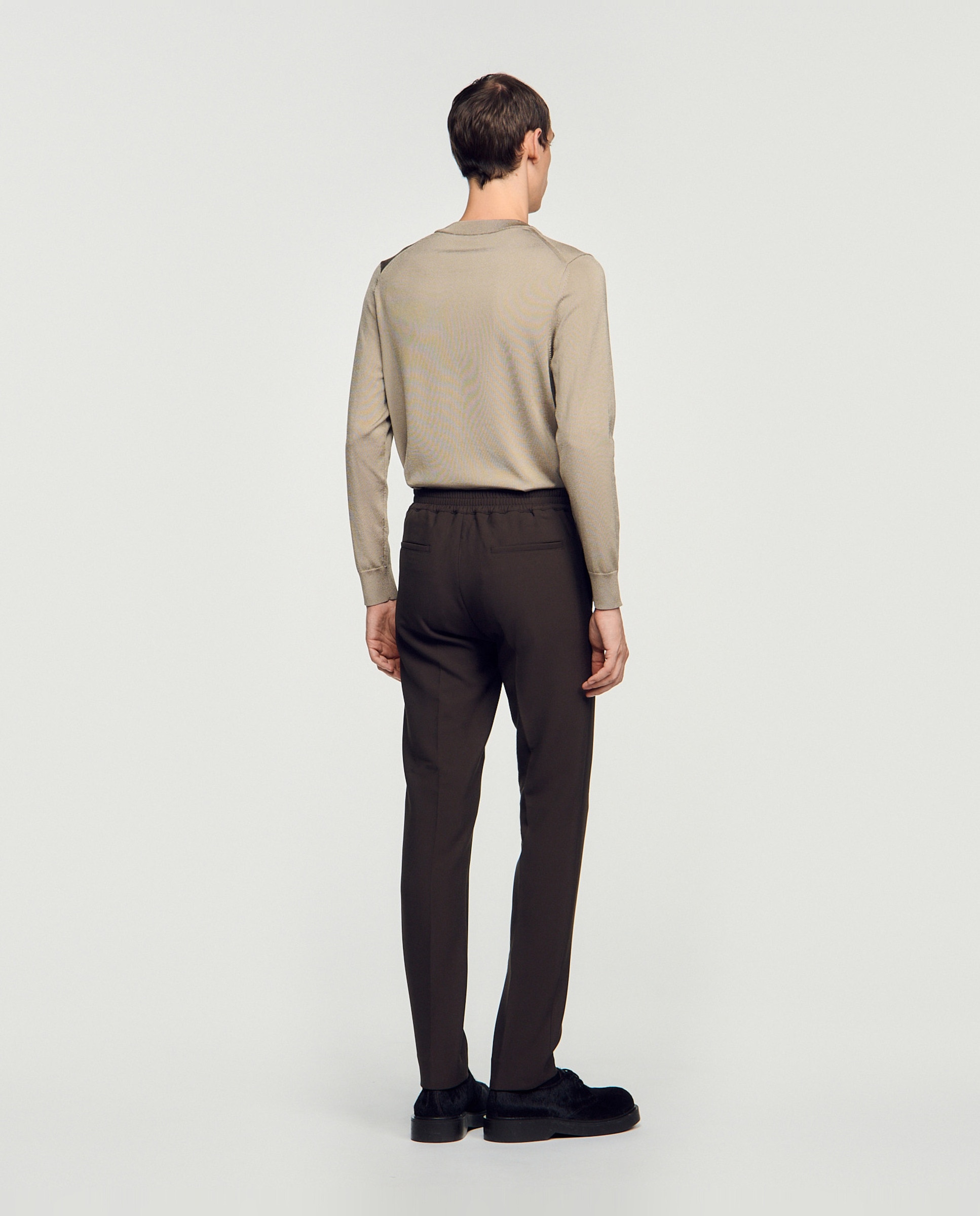 Pantalón de vestir de hombre recto de punto - Sandro - Gris oscuro Gris oscuro-4