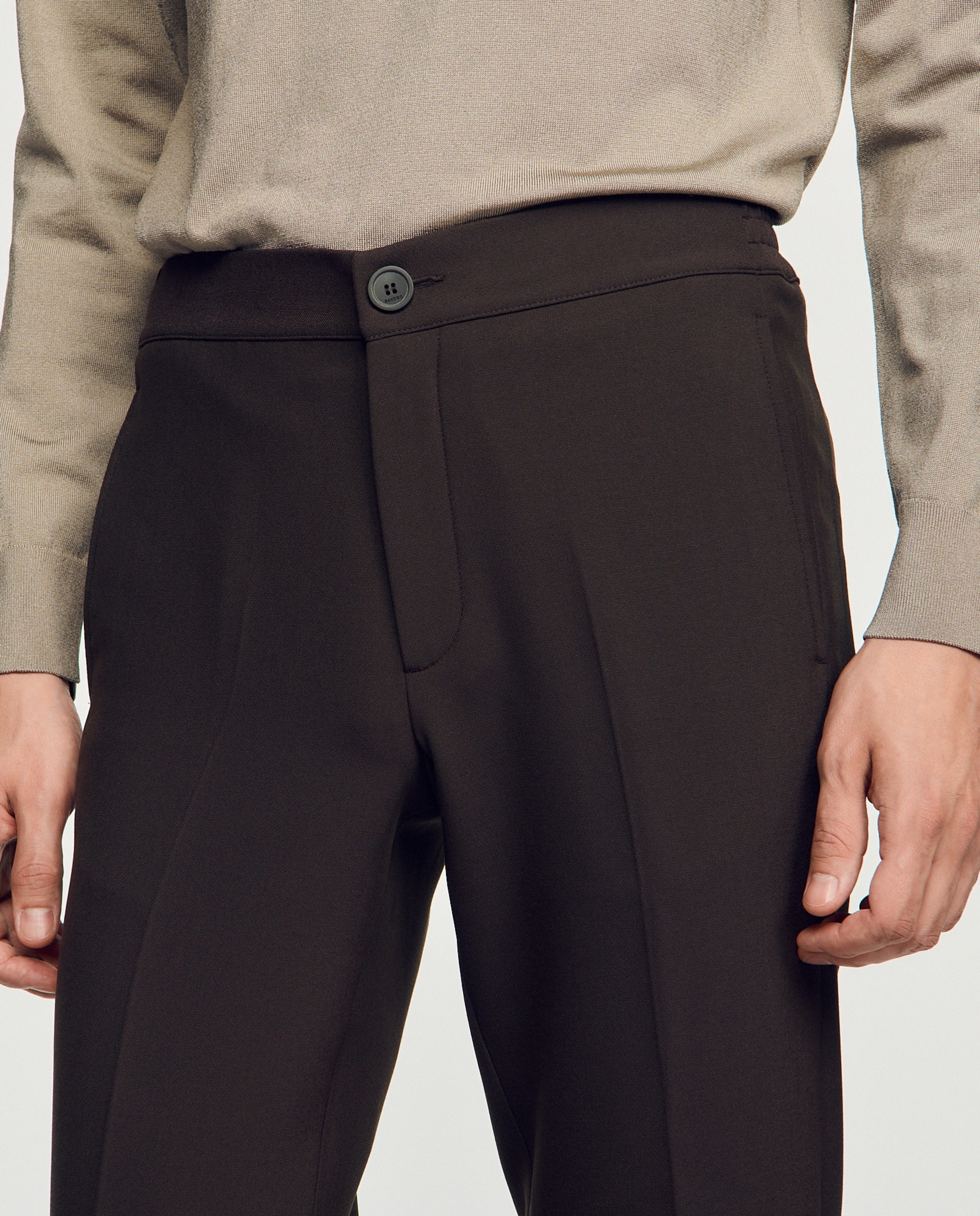 Pantalón de vestir de hombre recto de punto - Sandro - Gris oscuro Gris oscuro-5