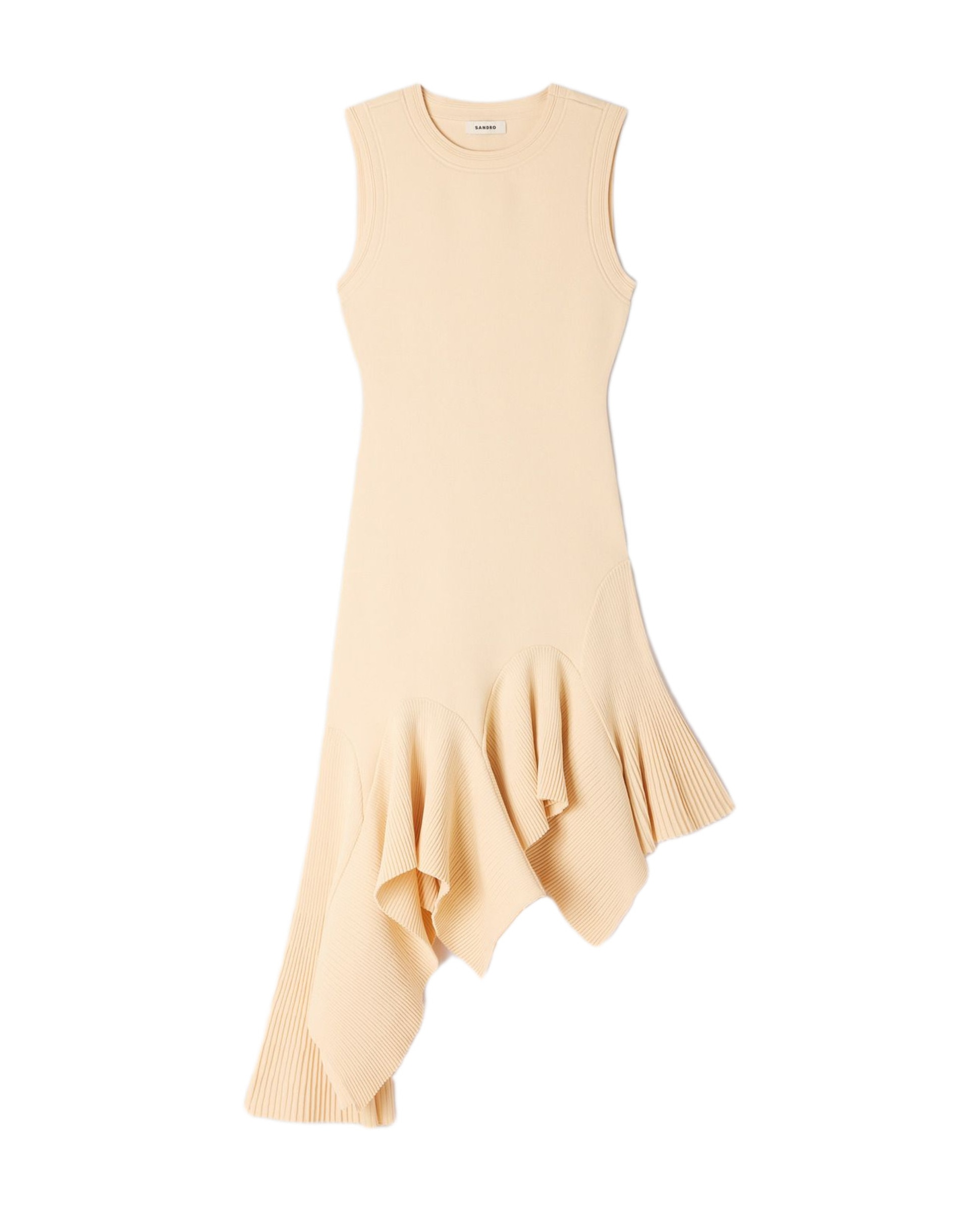 Vestido asimétrico acampanado - Sandro - Beige Beige-6