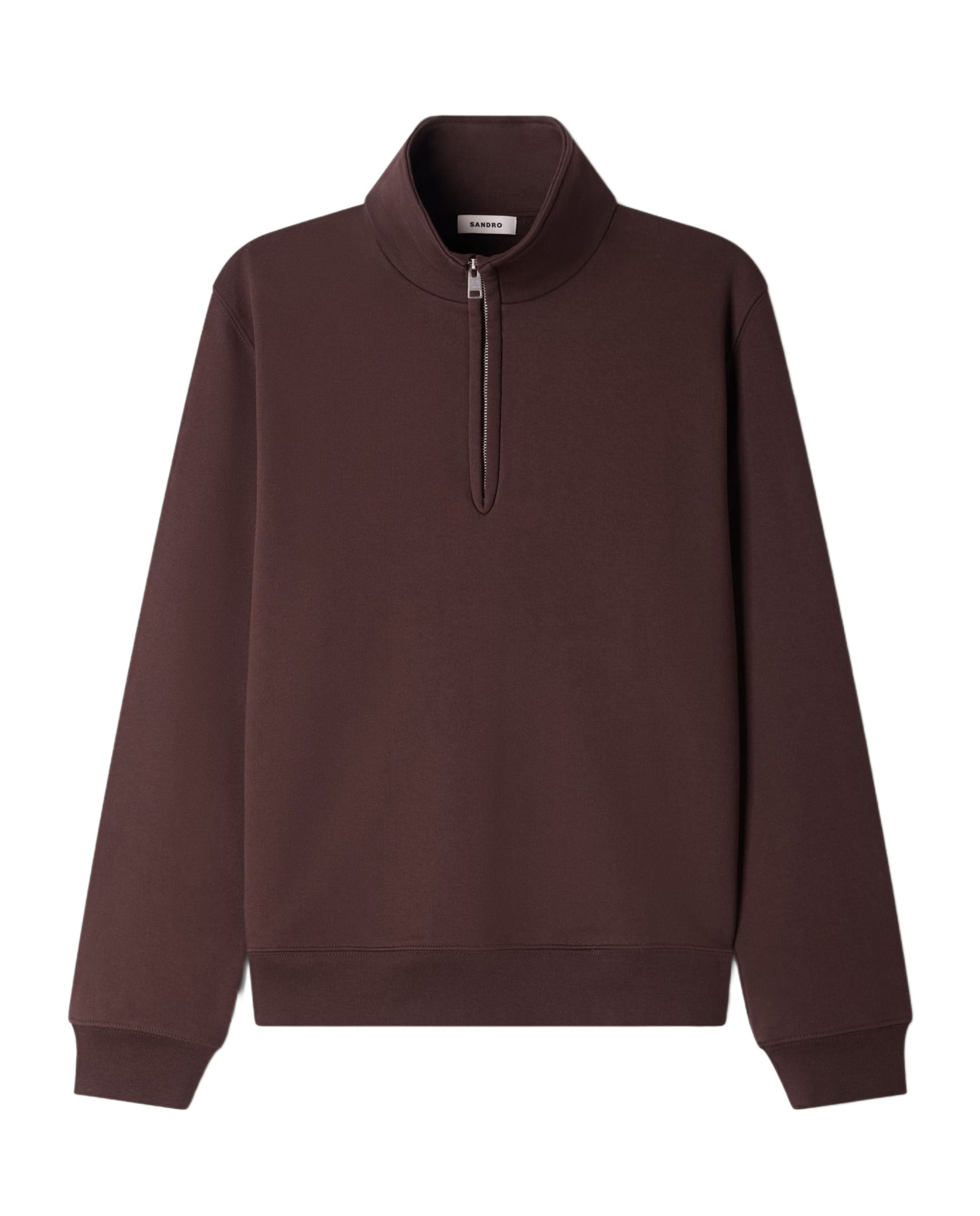 Sudadera con cremallera de hombre de algodón de corte clásico - Sandro - Marrón oscuro Marrón oscuro-6