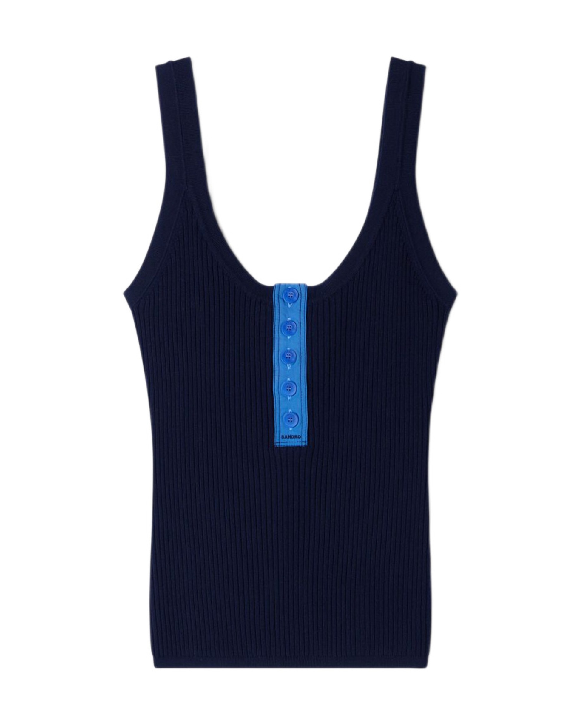 Top de mujer de tirantes con botones a contraste - Sandro - Azul marino Azul marino-6
