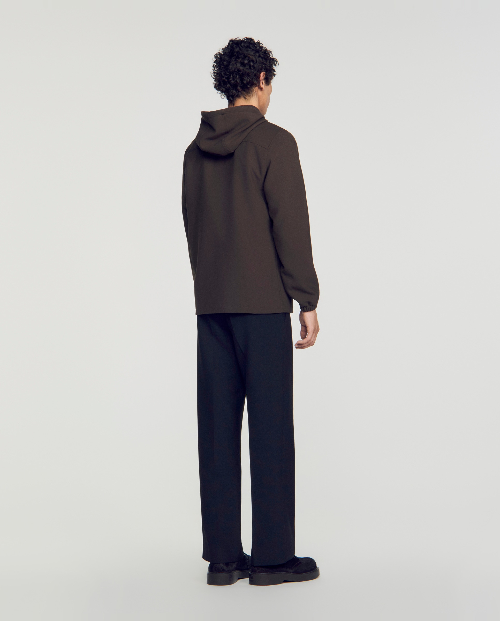 Sudadera stretch de hombre con capucha y cremallera - Sandro - Gris oscuro Gris oscuro-2