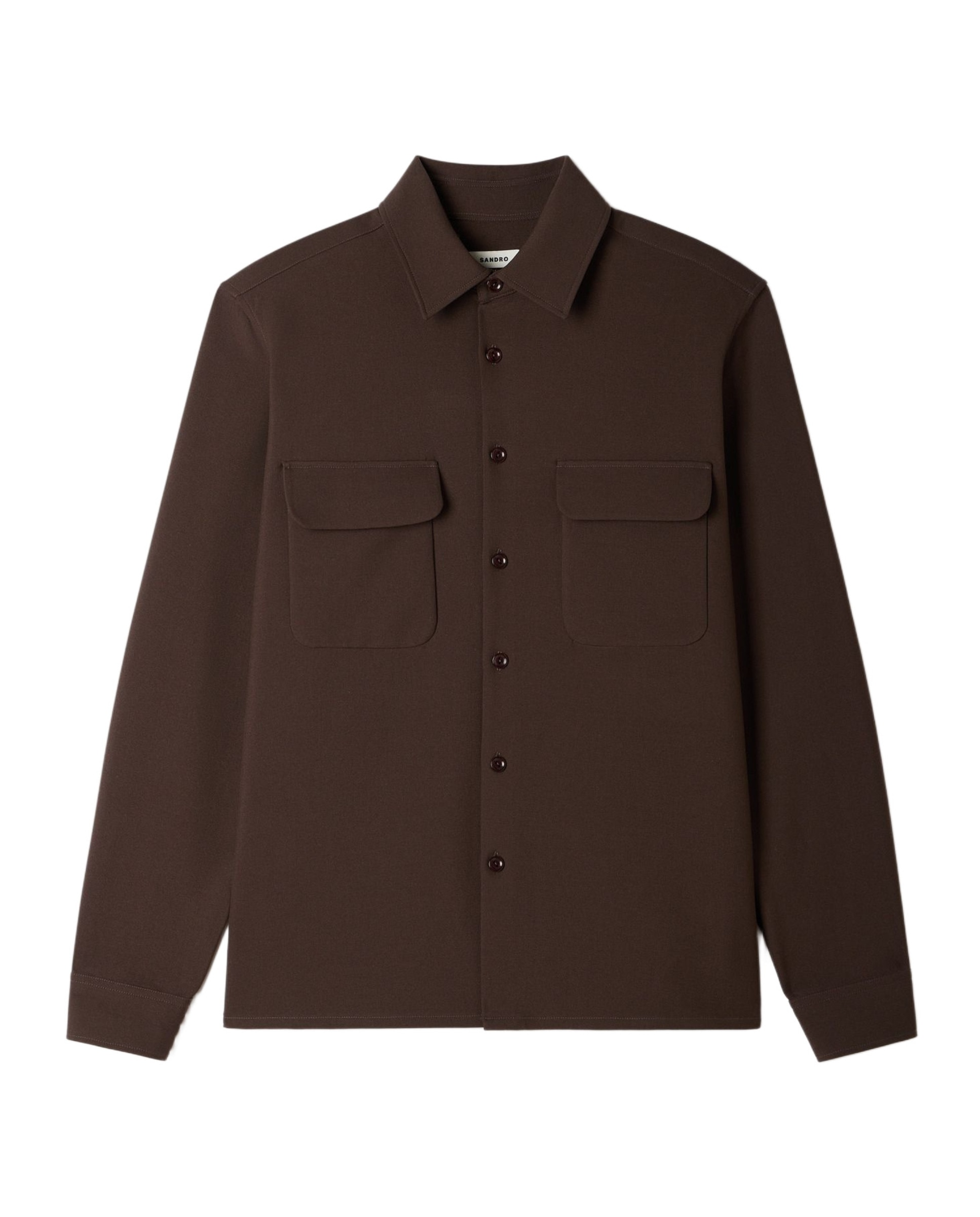 Sobrecamisa de hombre con bolsillos de parche y manga larga - Sandro - Gris oscuro Gris oscuro-6