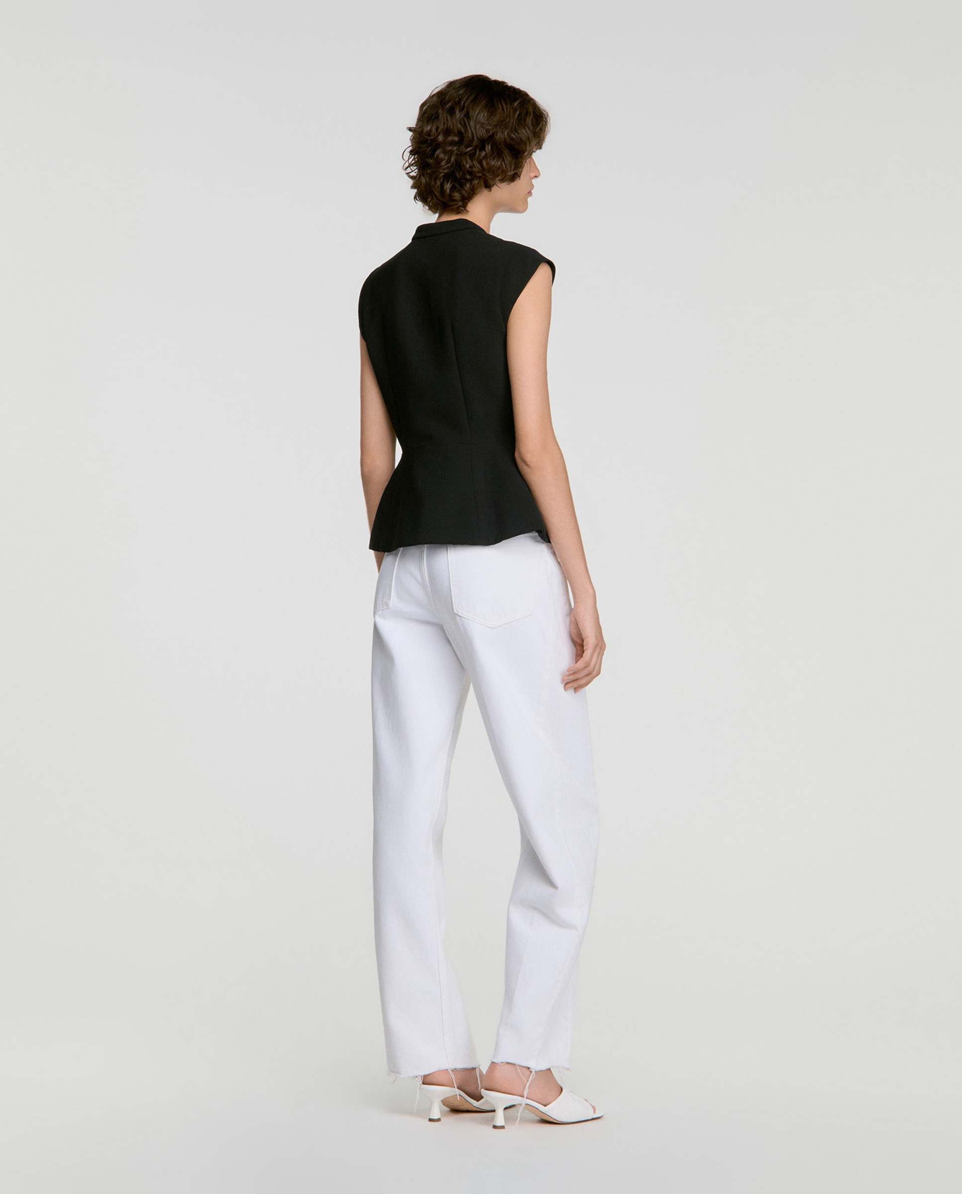 Top de mujer entallado con peplum - Sandro - Negro Negro-2
