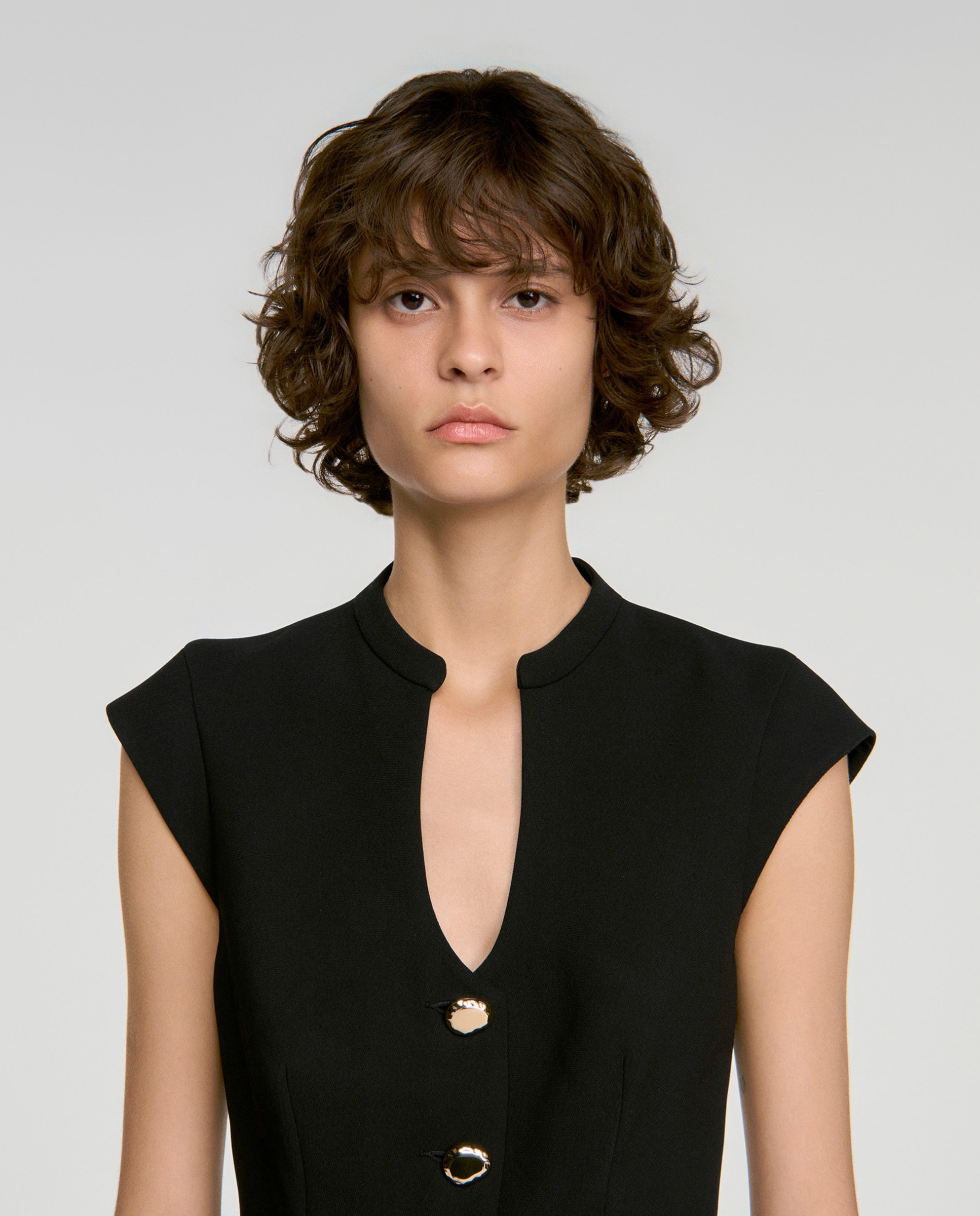 Top de mujer entallado con peplum - Sandro - Negro Negro-4
