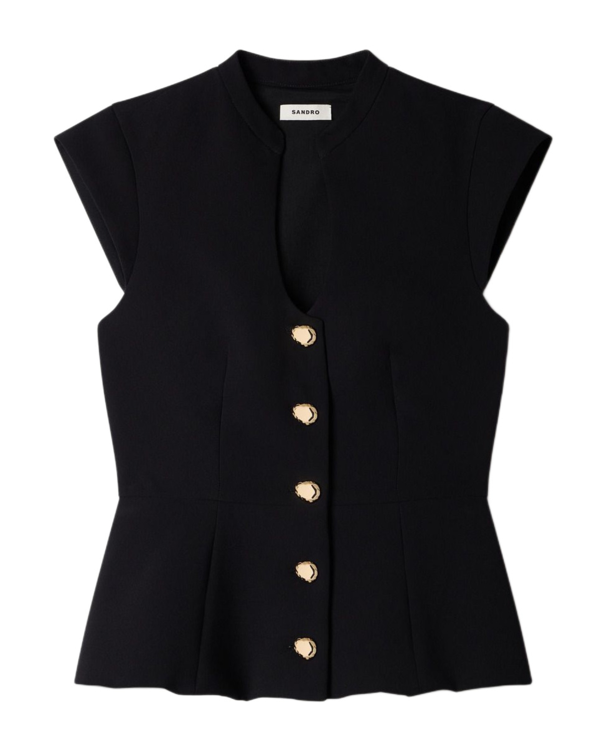 Top de mujer entallado con peplum - Sandro - Negro Negro-6