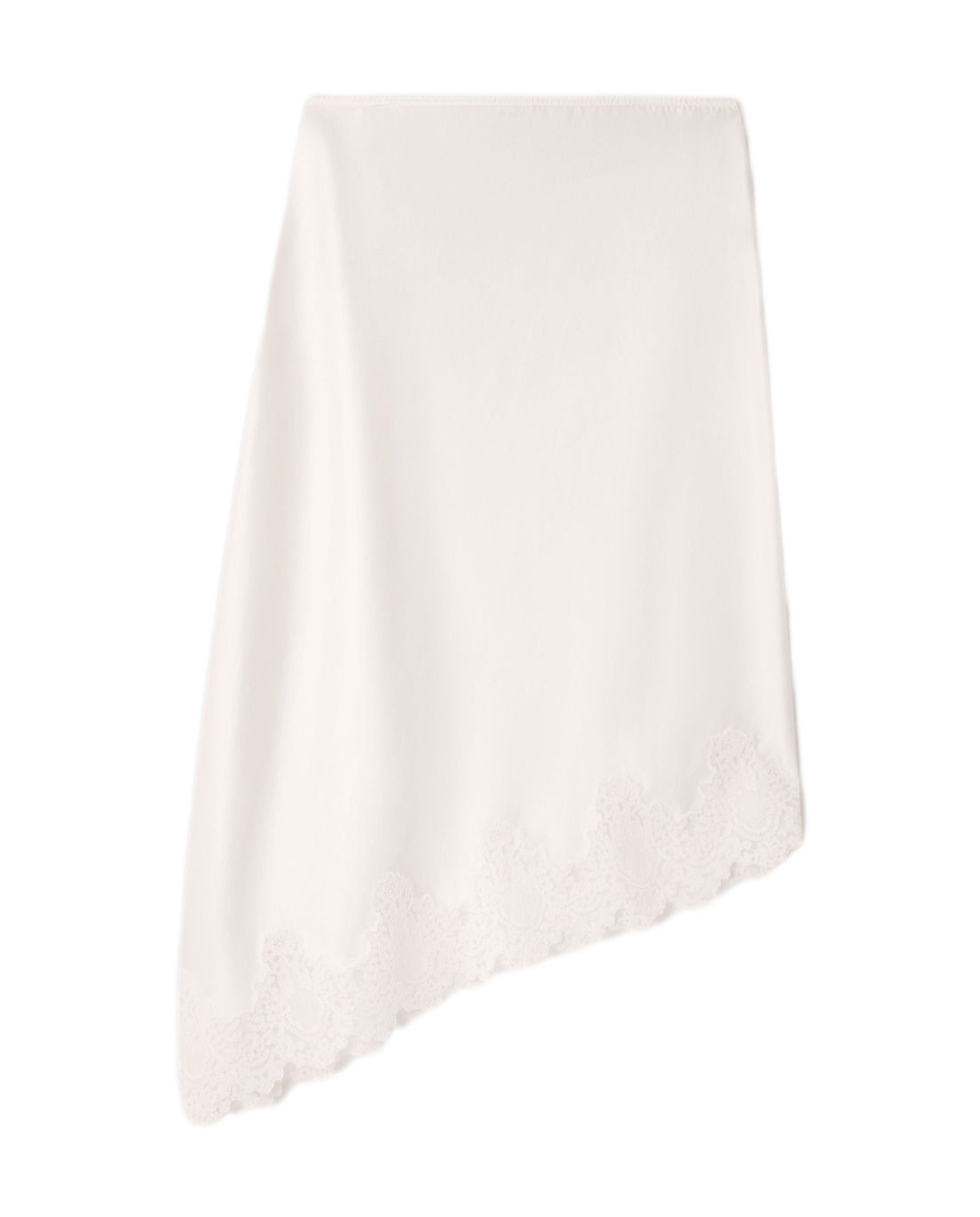 Falda midi asimétrica satinada con encaje - Sandro - Blanco Blanco-6