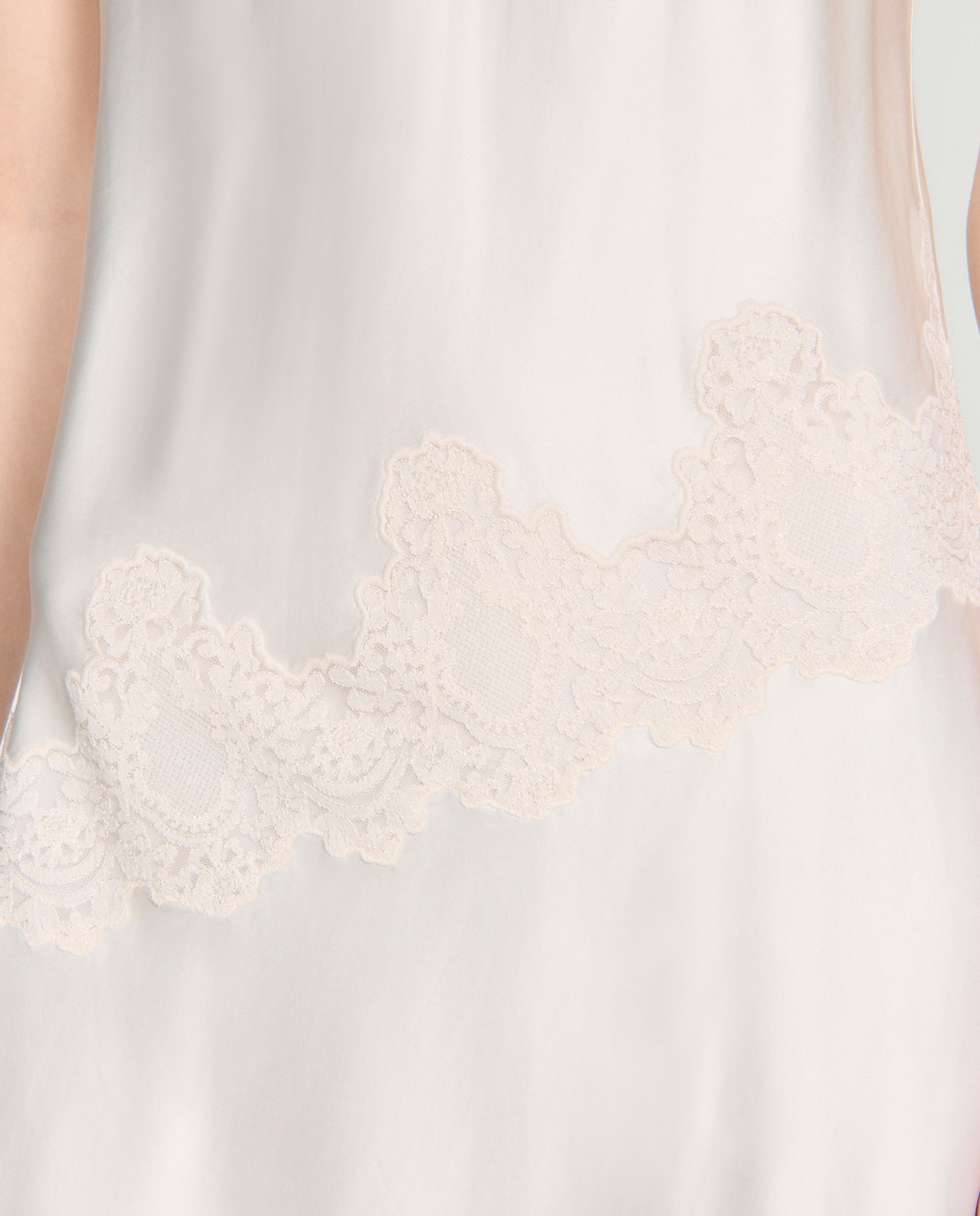 Vestido midi asimétrico satinado - Sandro - Blanco Blanco-5